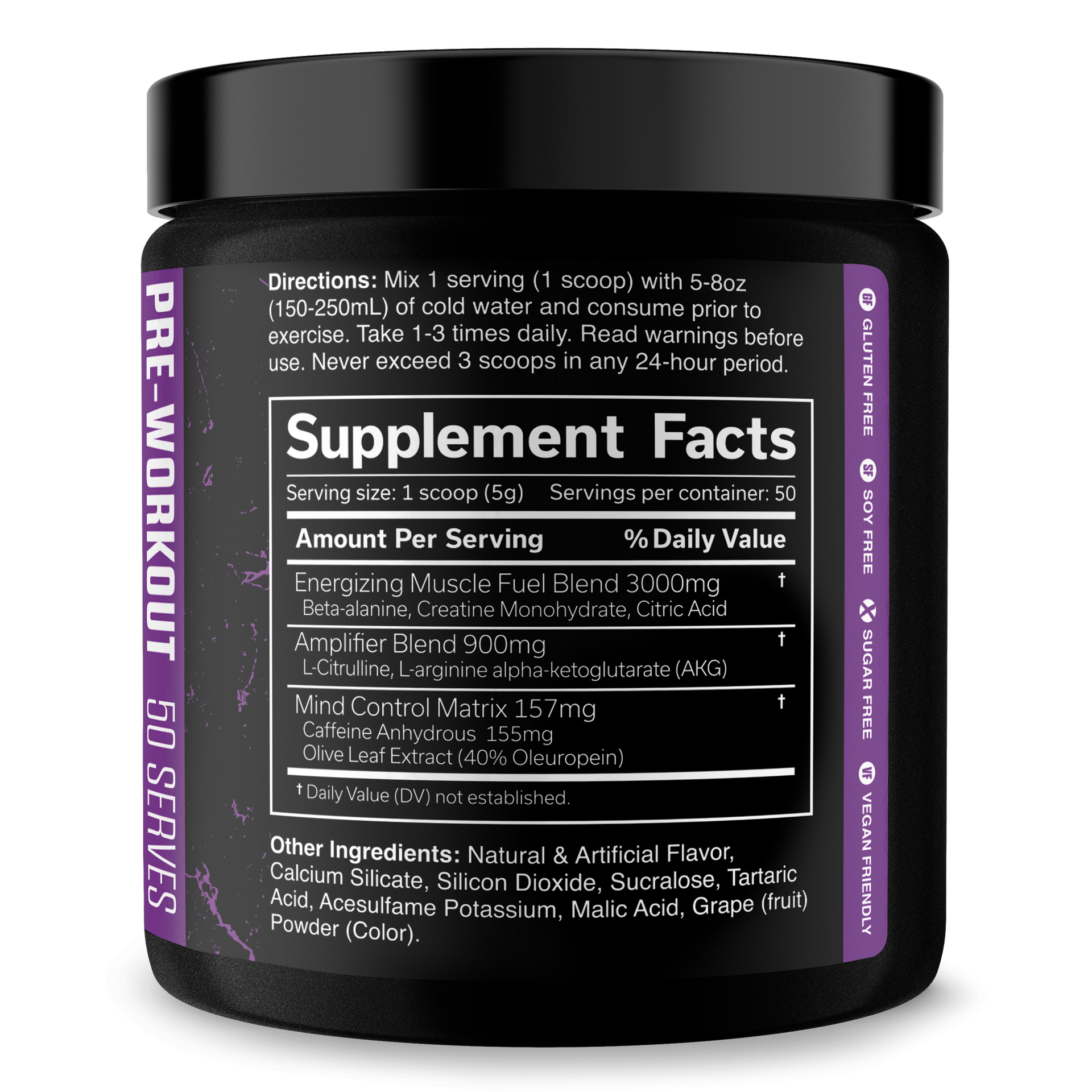 Pre Workout Energy Focus Performance Gym Supplement