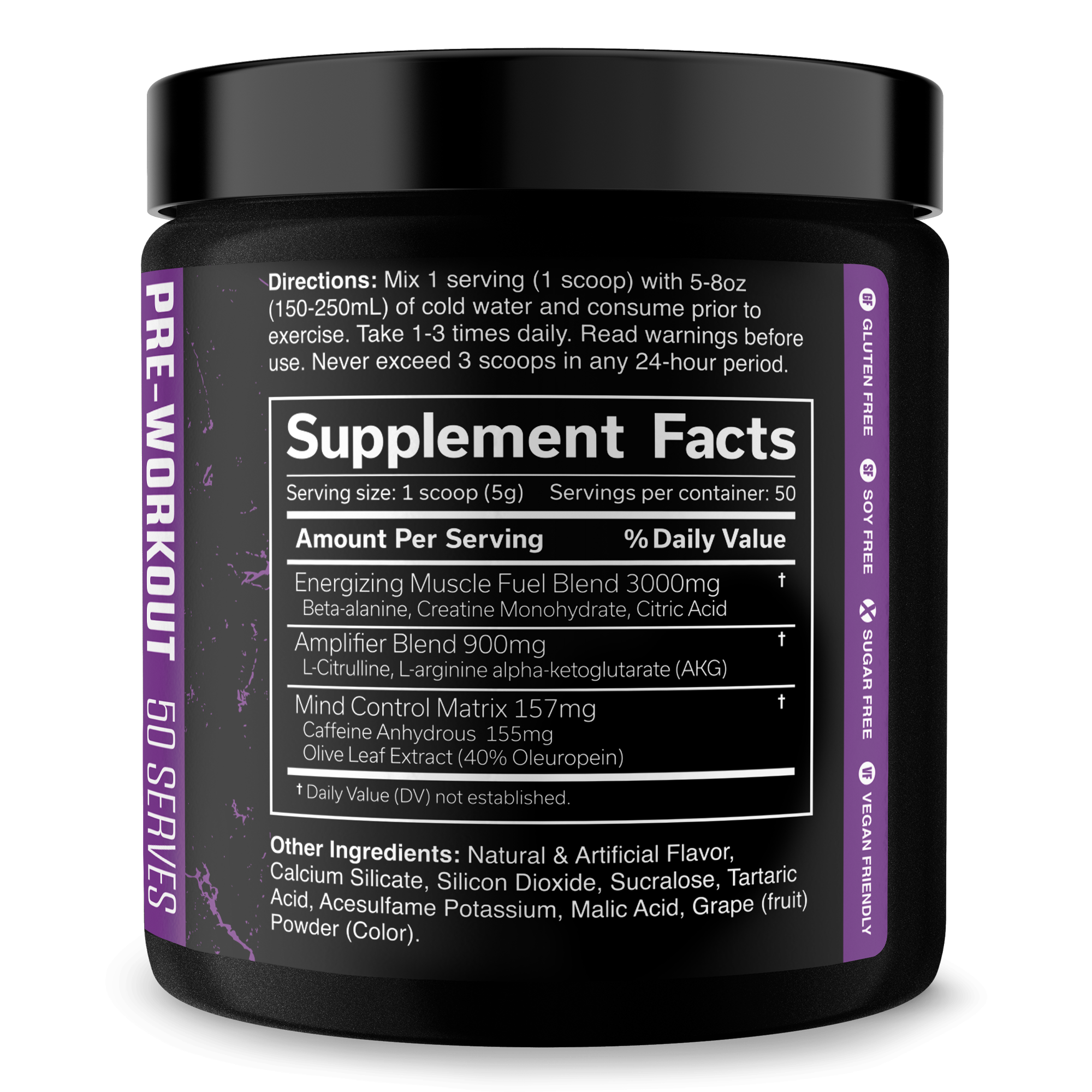 Pre Workout Energy Focus Performance Gym Supplement