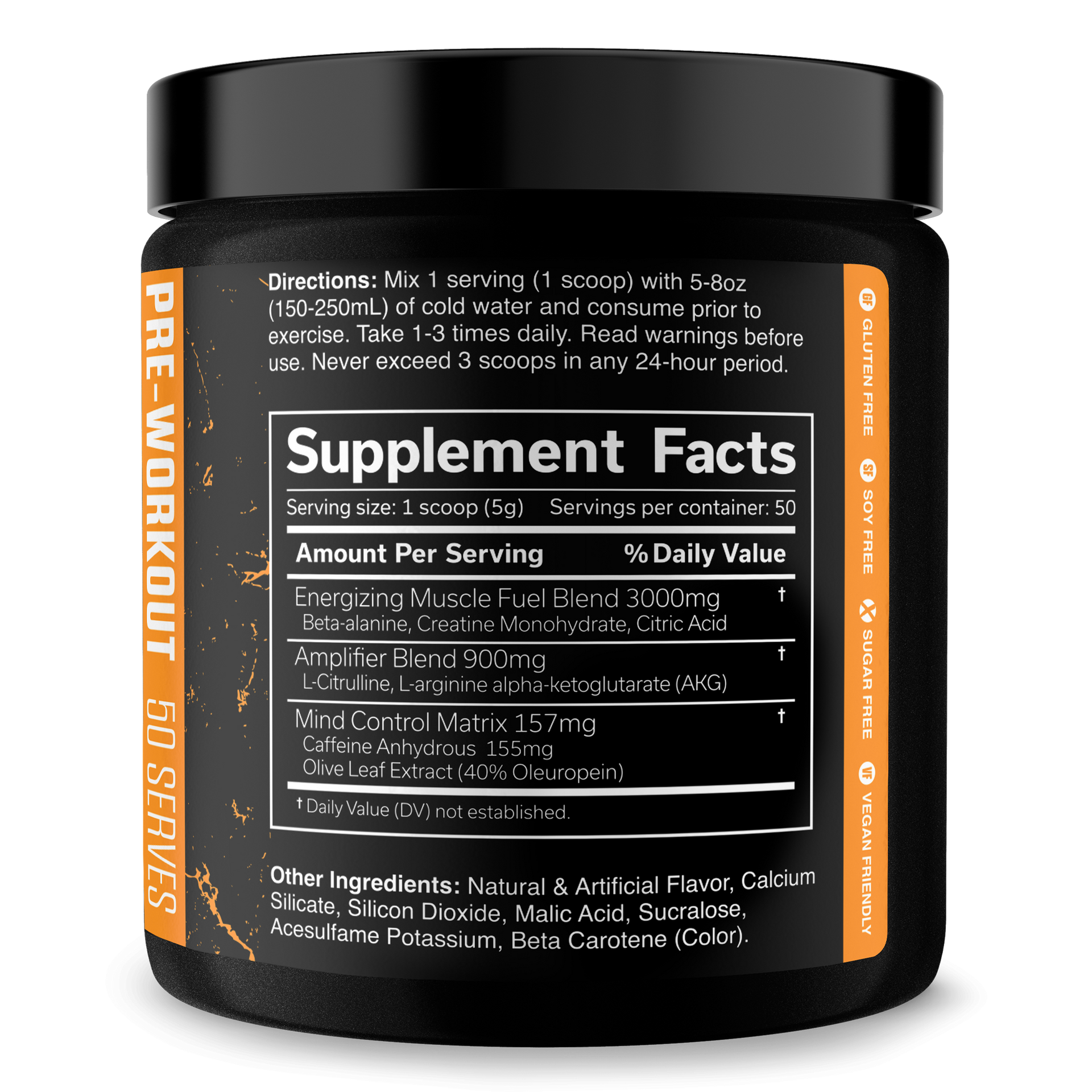 Pre Workout Energy Focus Performance Gym Supplement