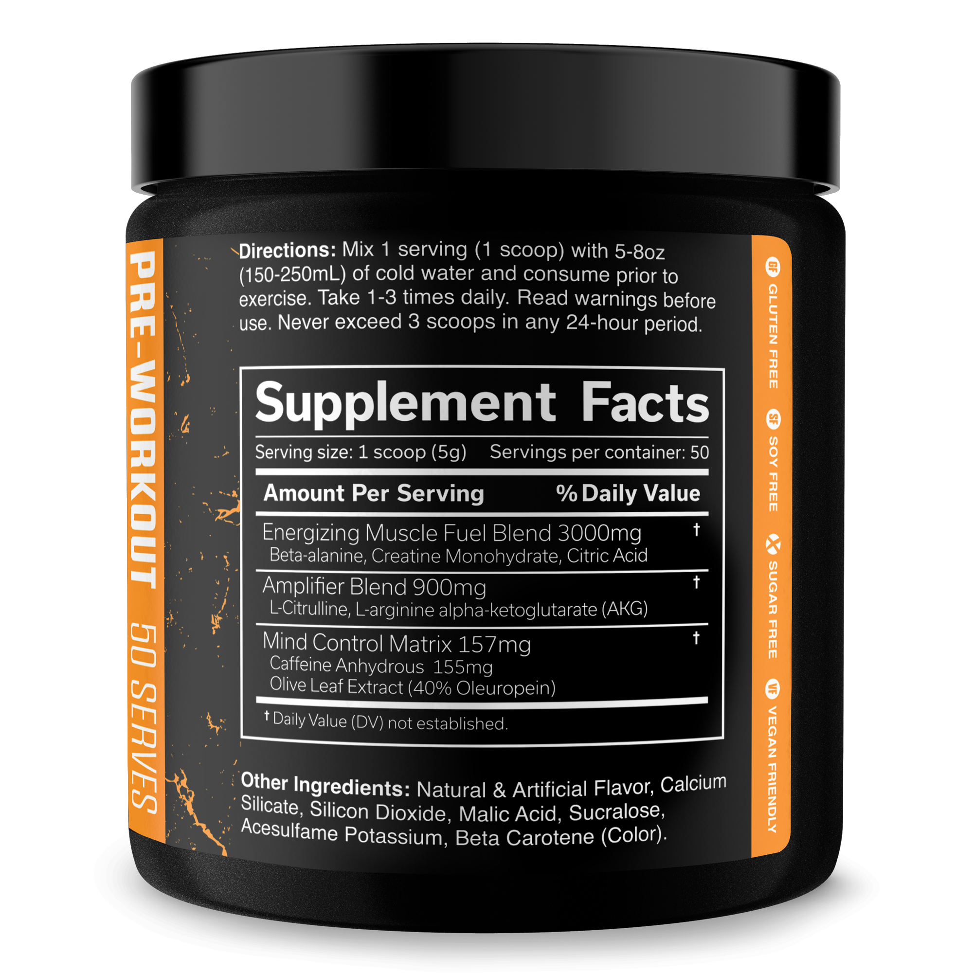 Pre Workout Energy Focus Performance Gym Supplement