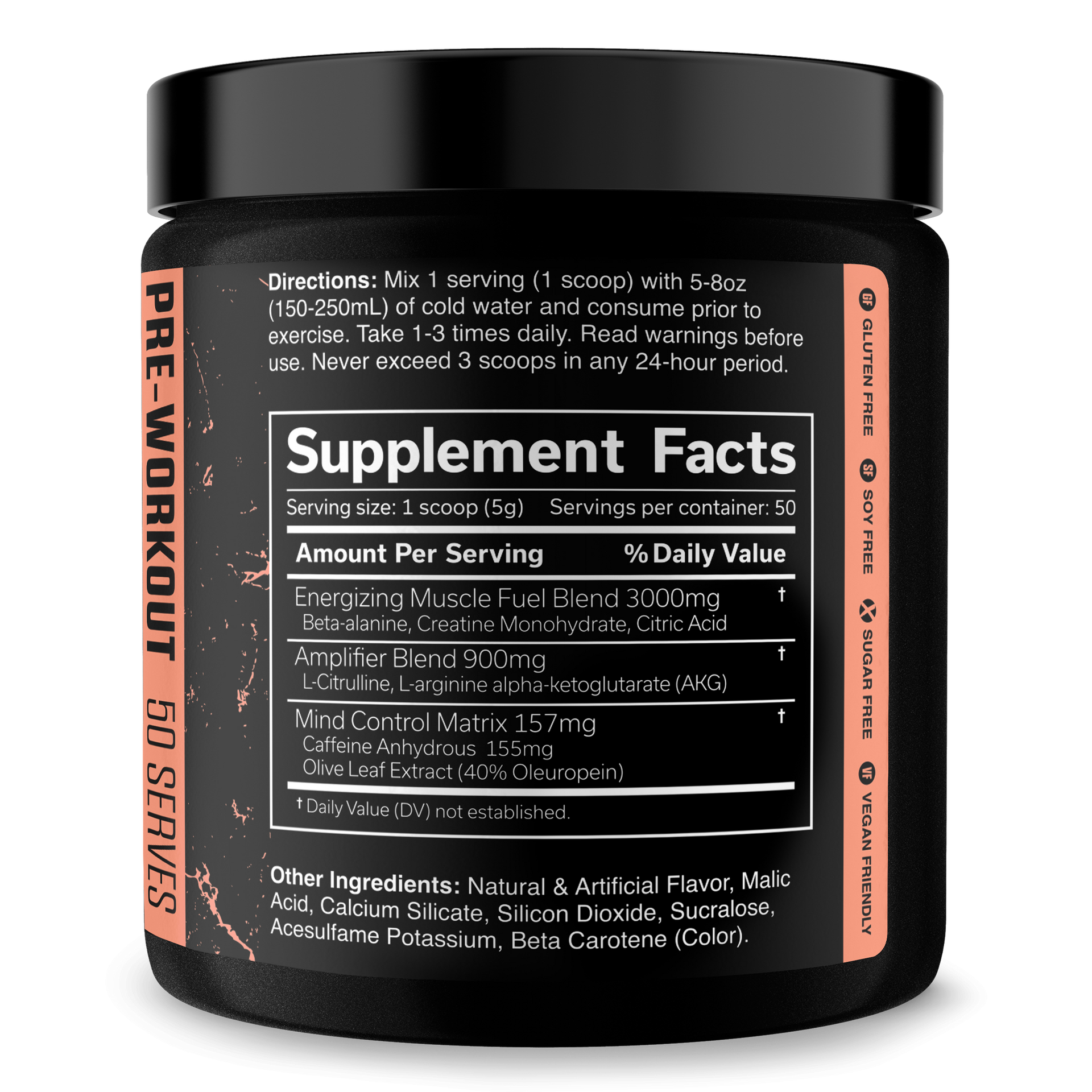 Pre Workout Energy Focus Performance Gym Supplement