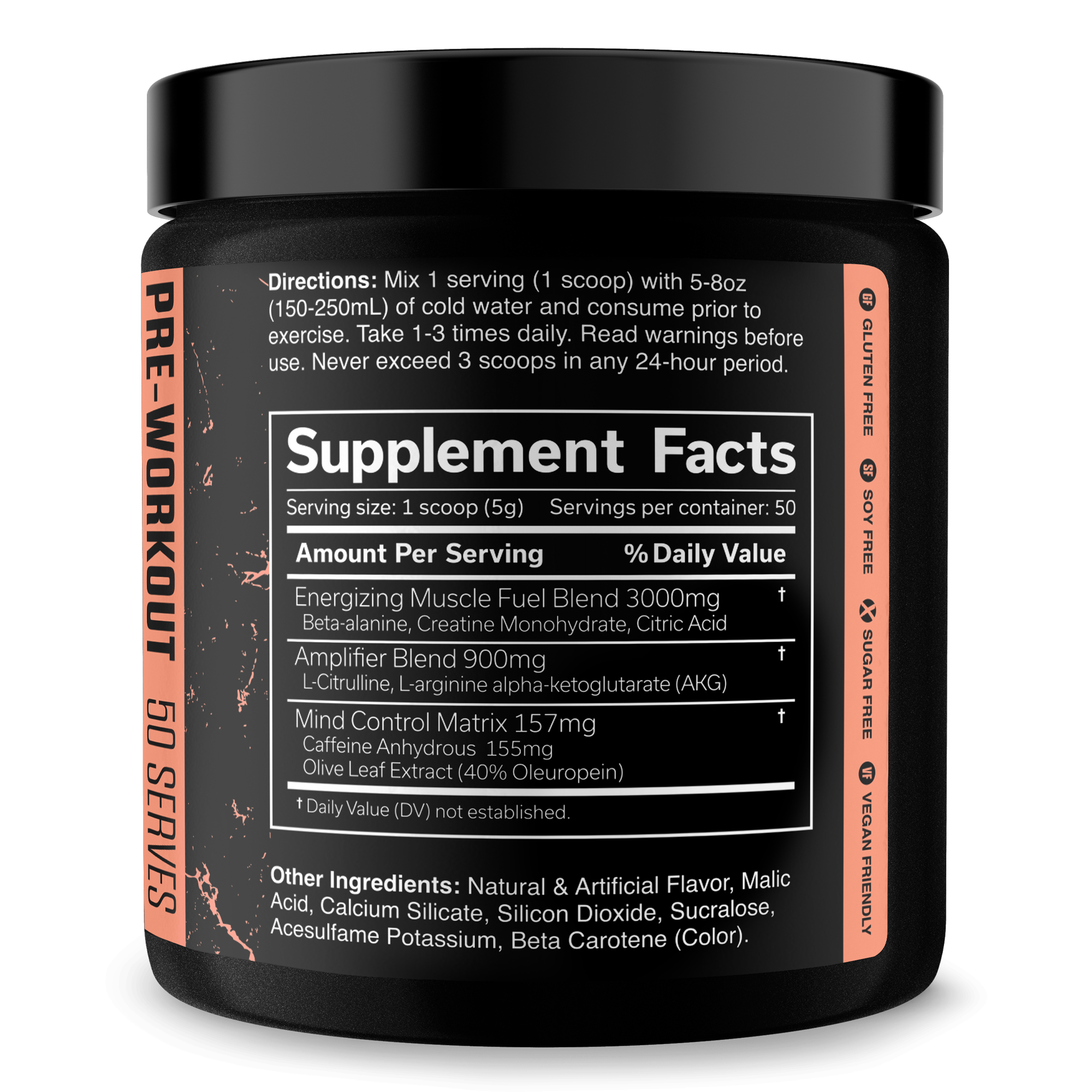 Pre Workout Energy Focus Performance Gym Supplement