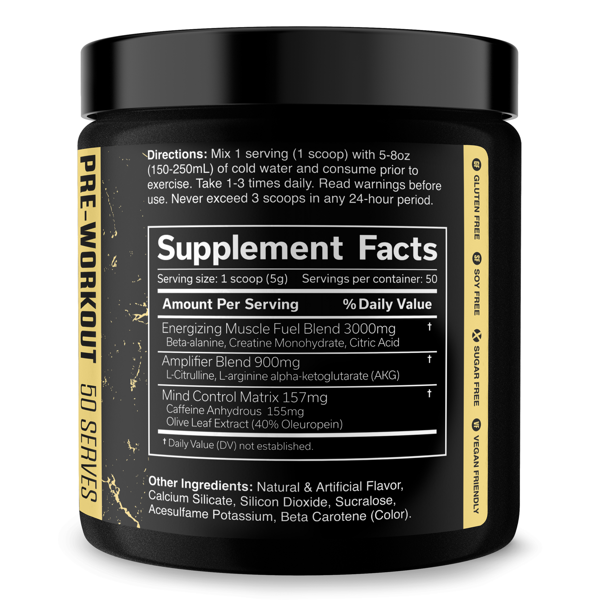 Pre Workout Energy Focus Performance Gym Supplement