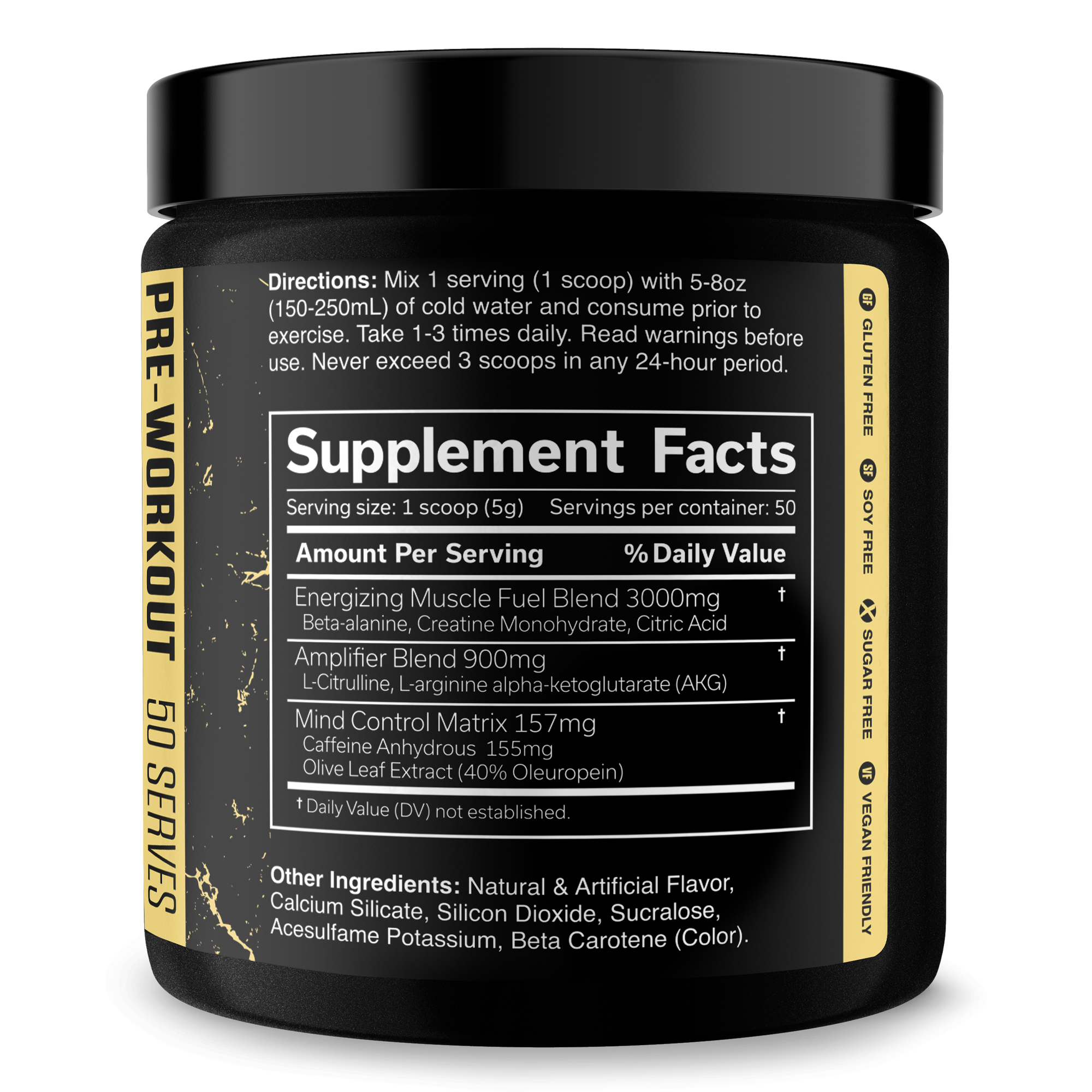 Pre Workout Energy Focus Performance Gym Supplement