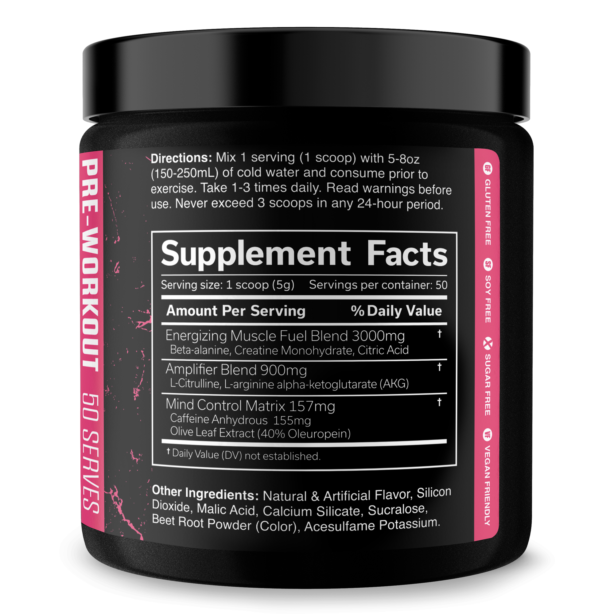 Pre Workout Energy Focus Performance Gym Supplement