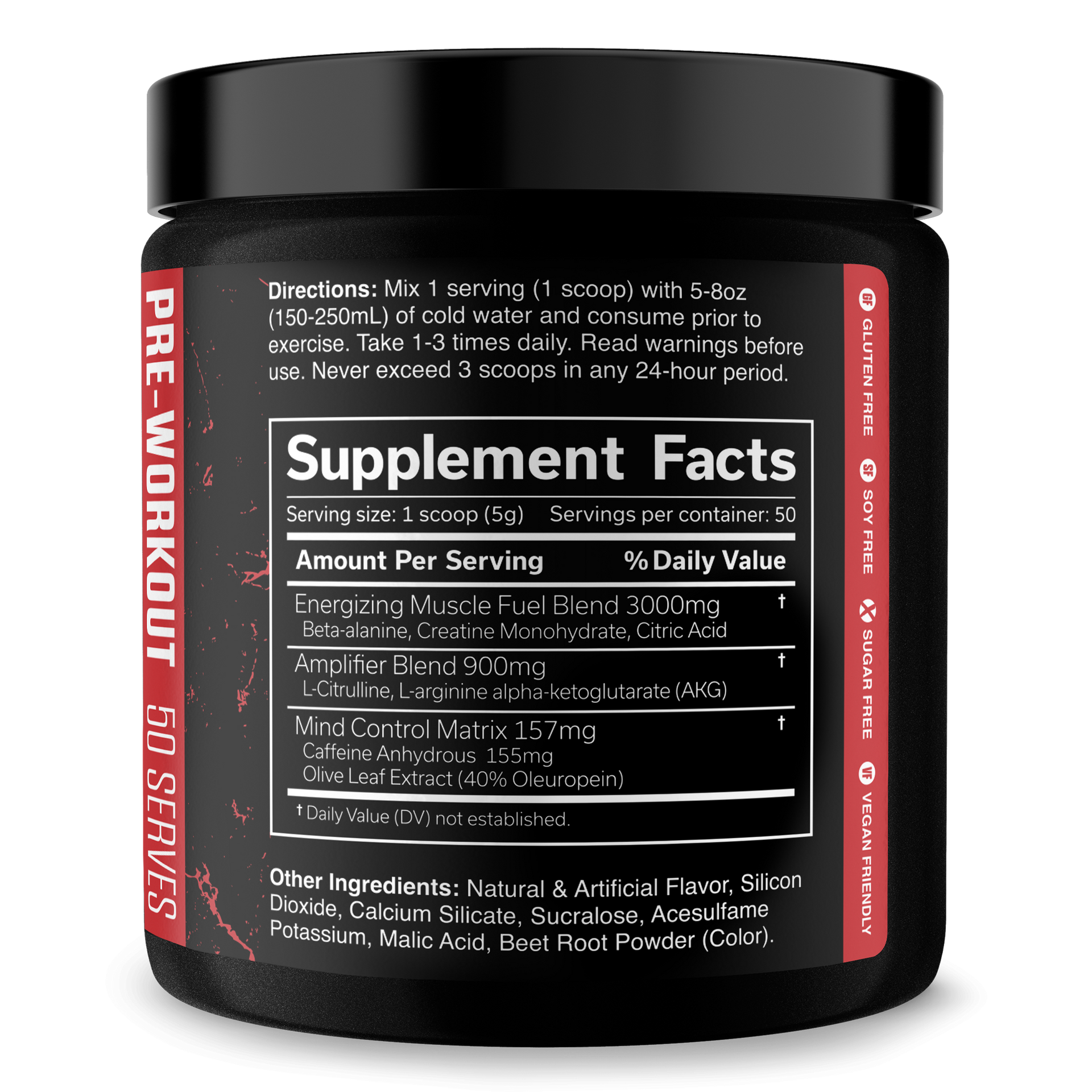 Pre Workout Energy Focus Performance Gym Supplement