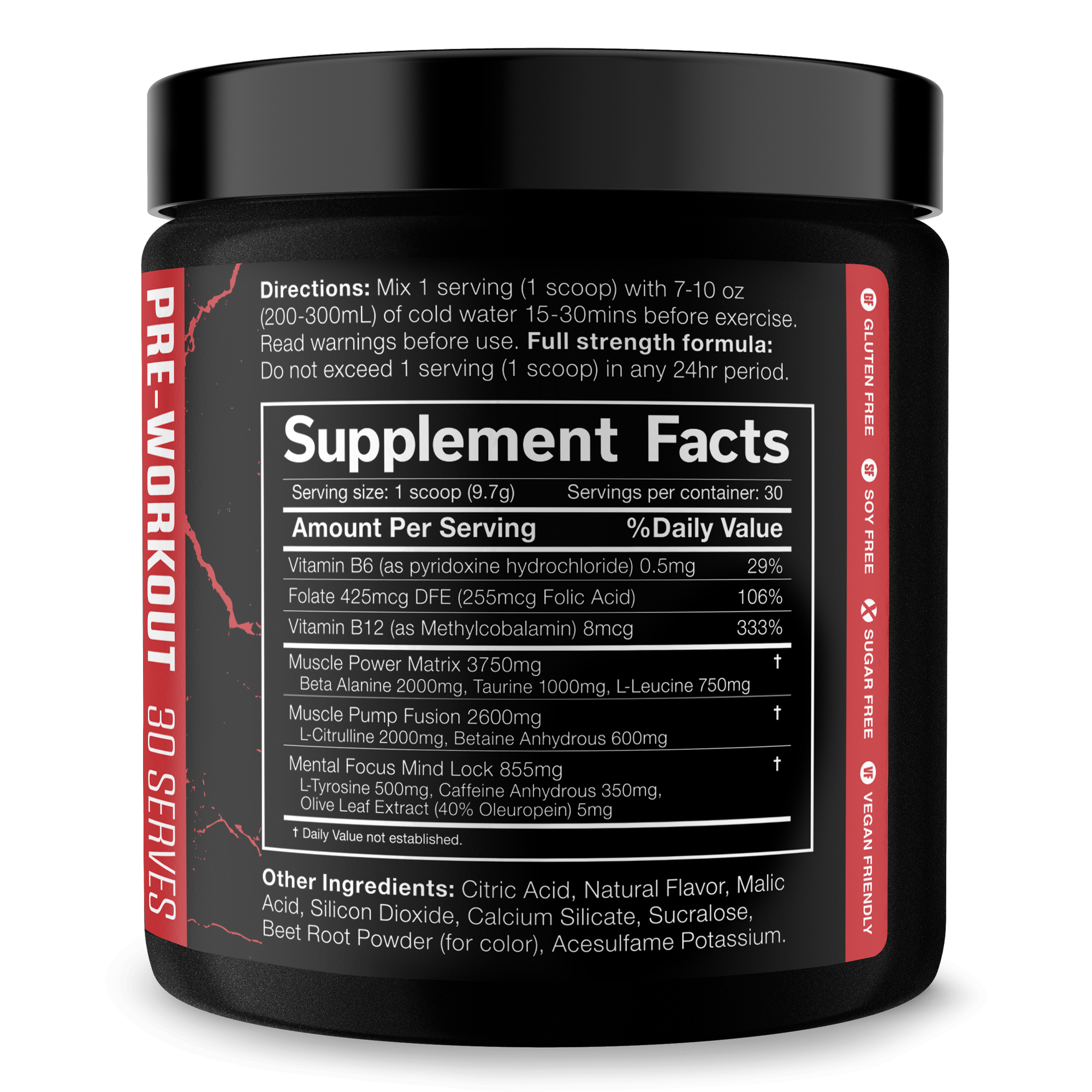 Pre Workout Energy Focus Gym Performance Supplement