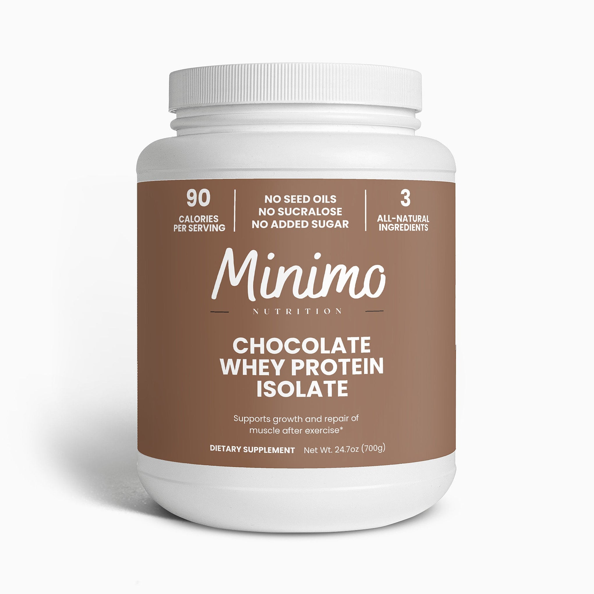 Chocolate Whey Isolate Protein Powder 1.54 lbs Muscle Recovery