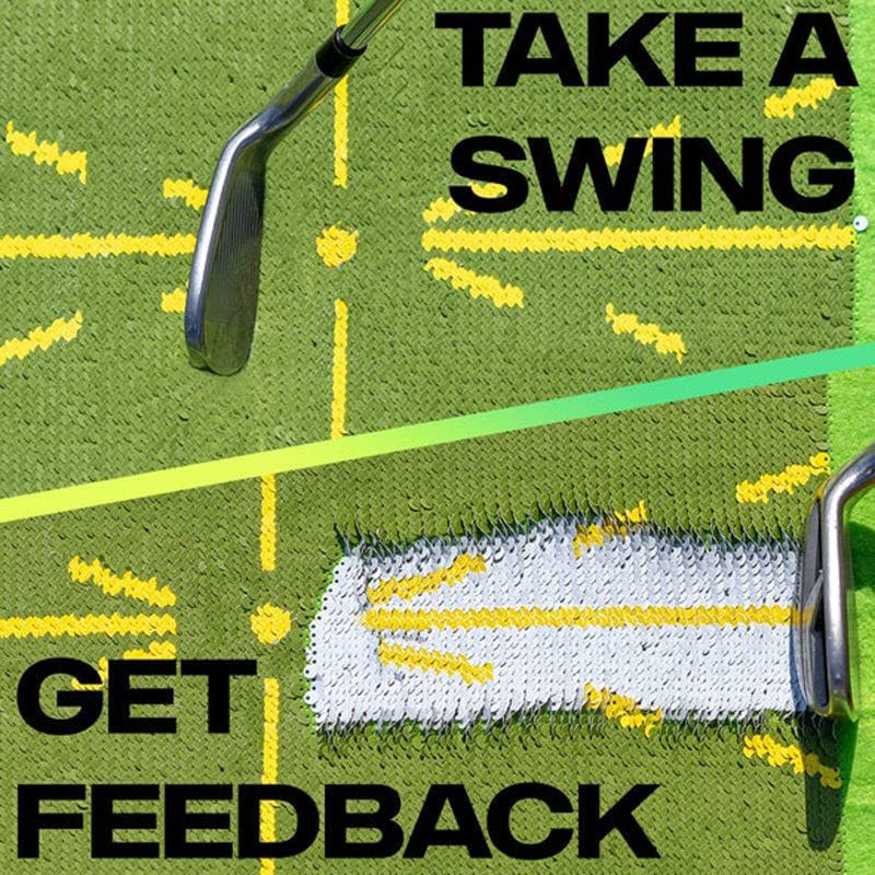 Golf Training Mat Swing Practice Batting Track Directional Trace Mat