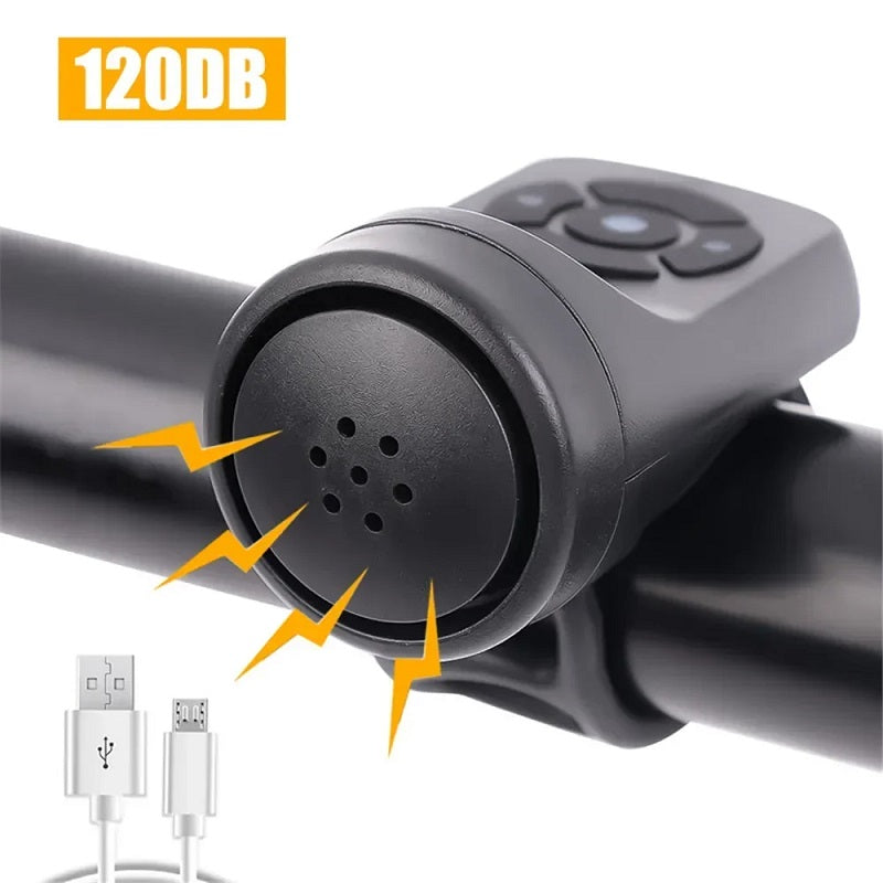 USB Rechargeable Electric Bicycle Bell Waterproof MTB Safety Horn