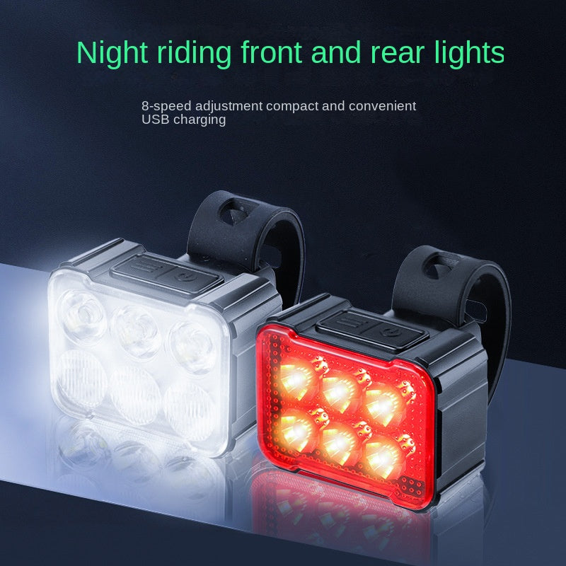 Bicycle Lights Set Headlight Taillight MTB Road Night Riding