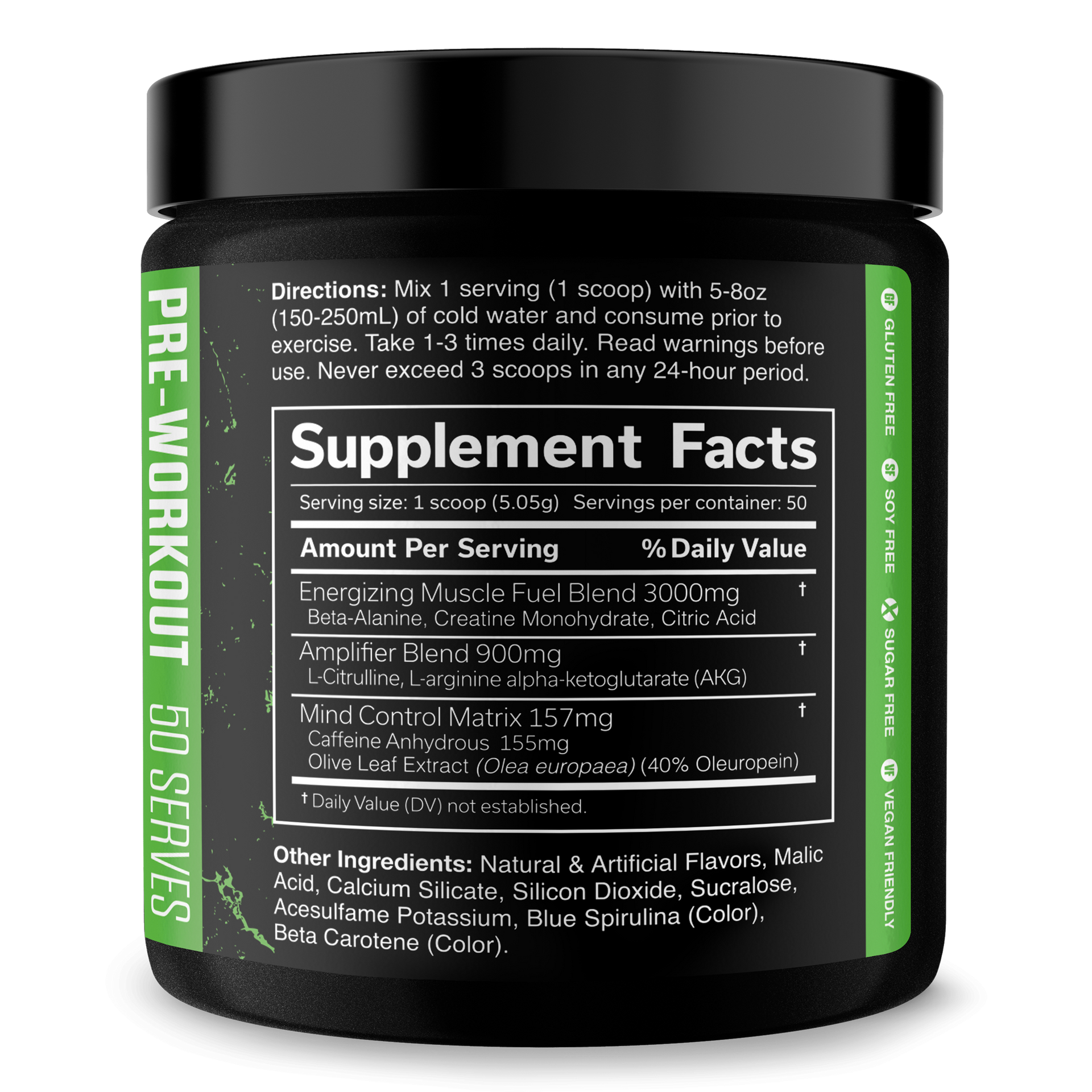 Pre Workout Energy Focus Performance Gym Supplement
