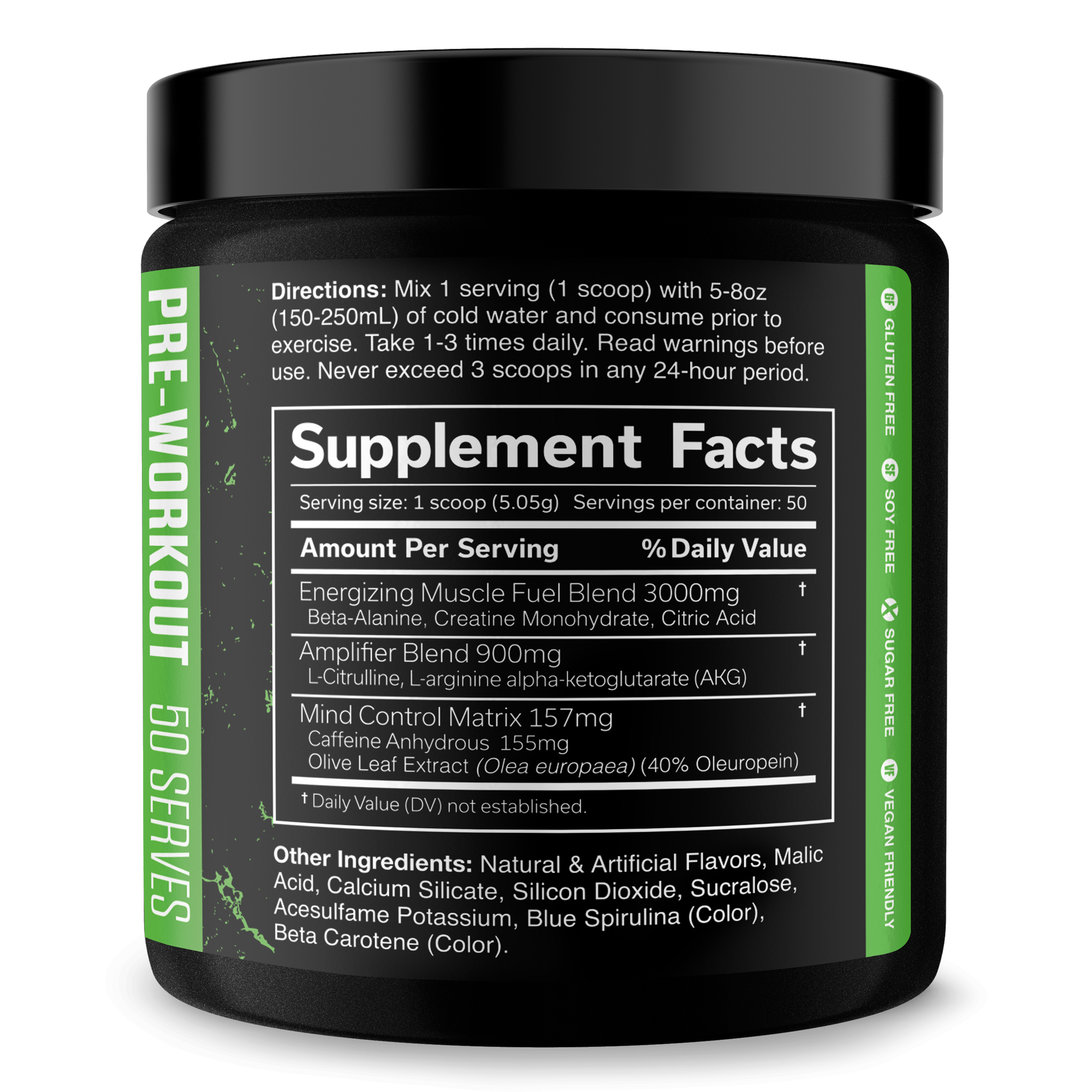 Pre Workout Energy Focus Performance Gym Supplement