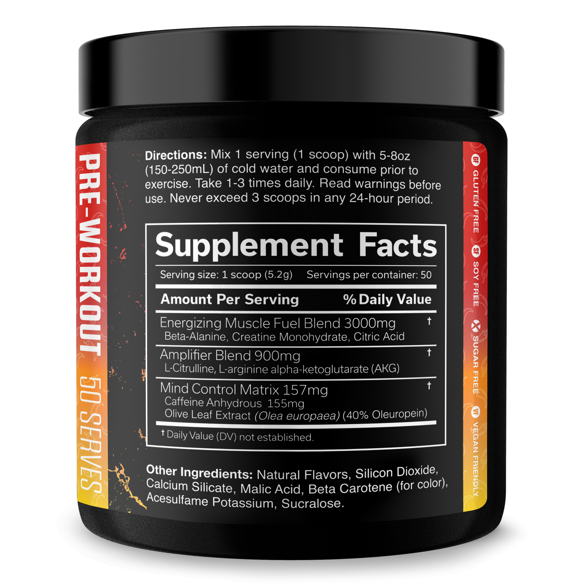 Pre Workout Energy Focus Performance Gym Supplement
