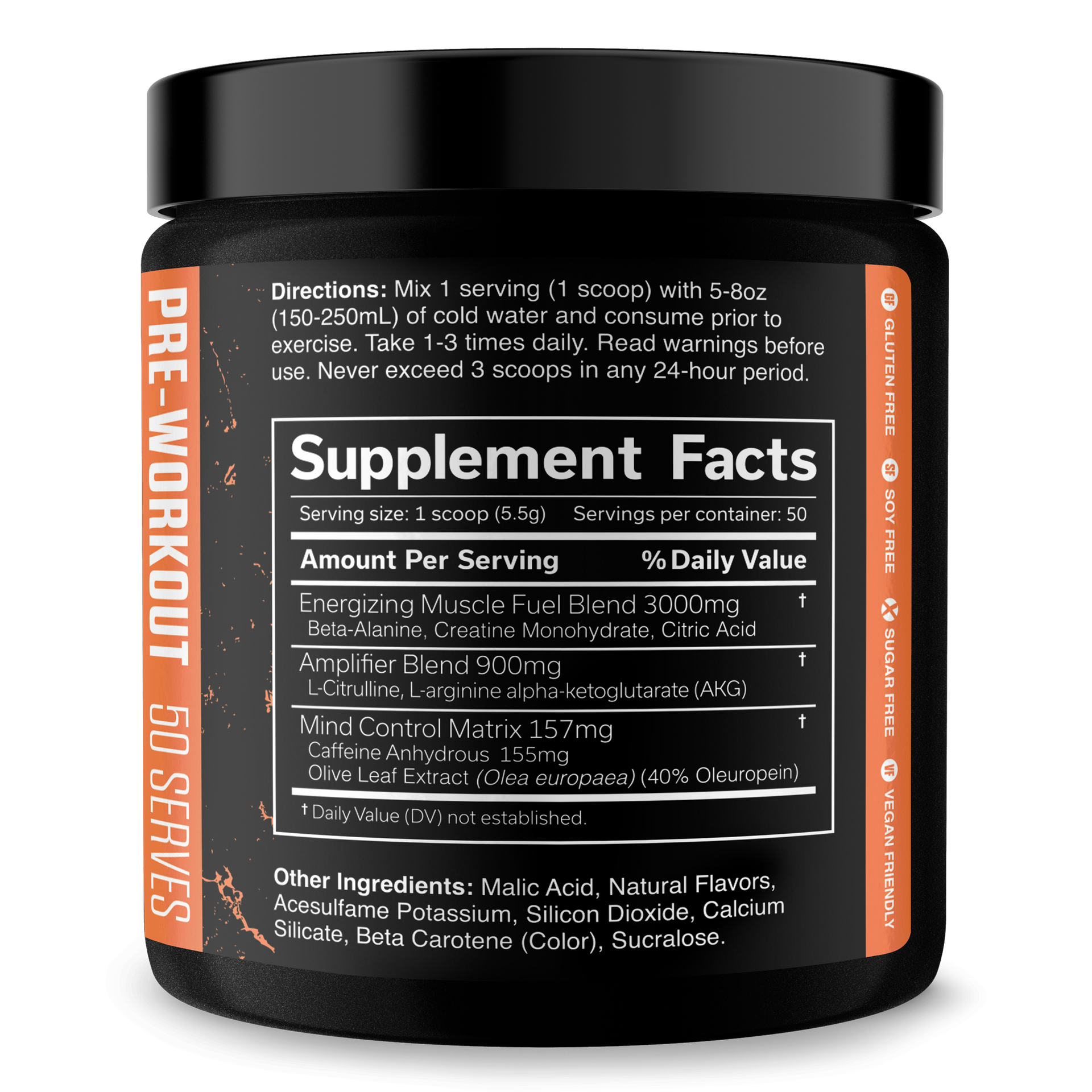 Pre Workout Energy Focus Performance Gym Supplement