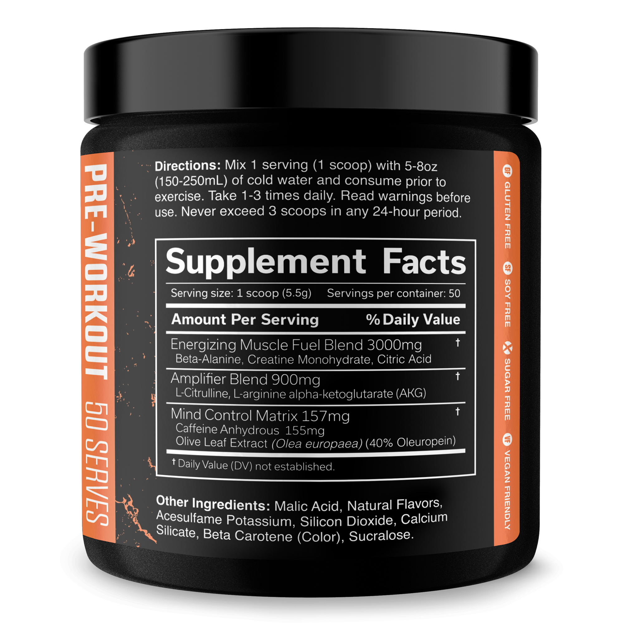 Pre Workout Energy Focus Performance Gym Supplement
