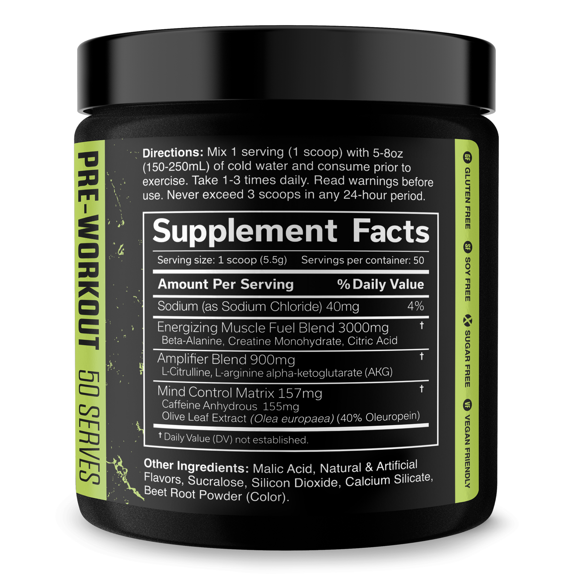 Pre Workout Energy Focus Performance Gym Supplement