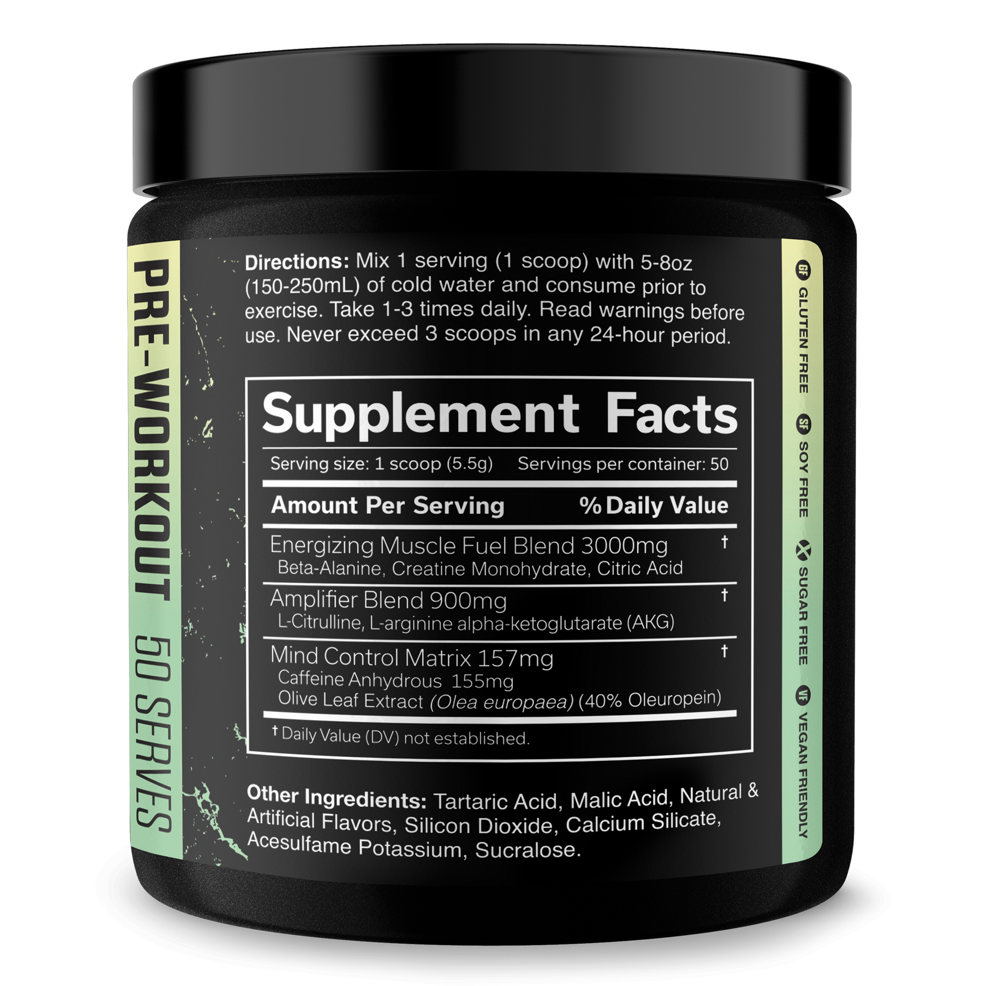 Pre Workout Energy Focus Performance Gym Supplement
