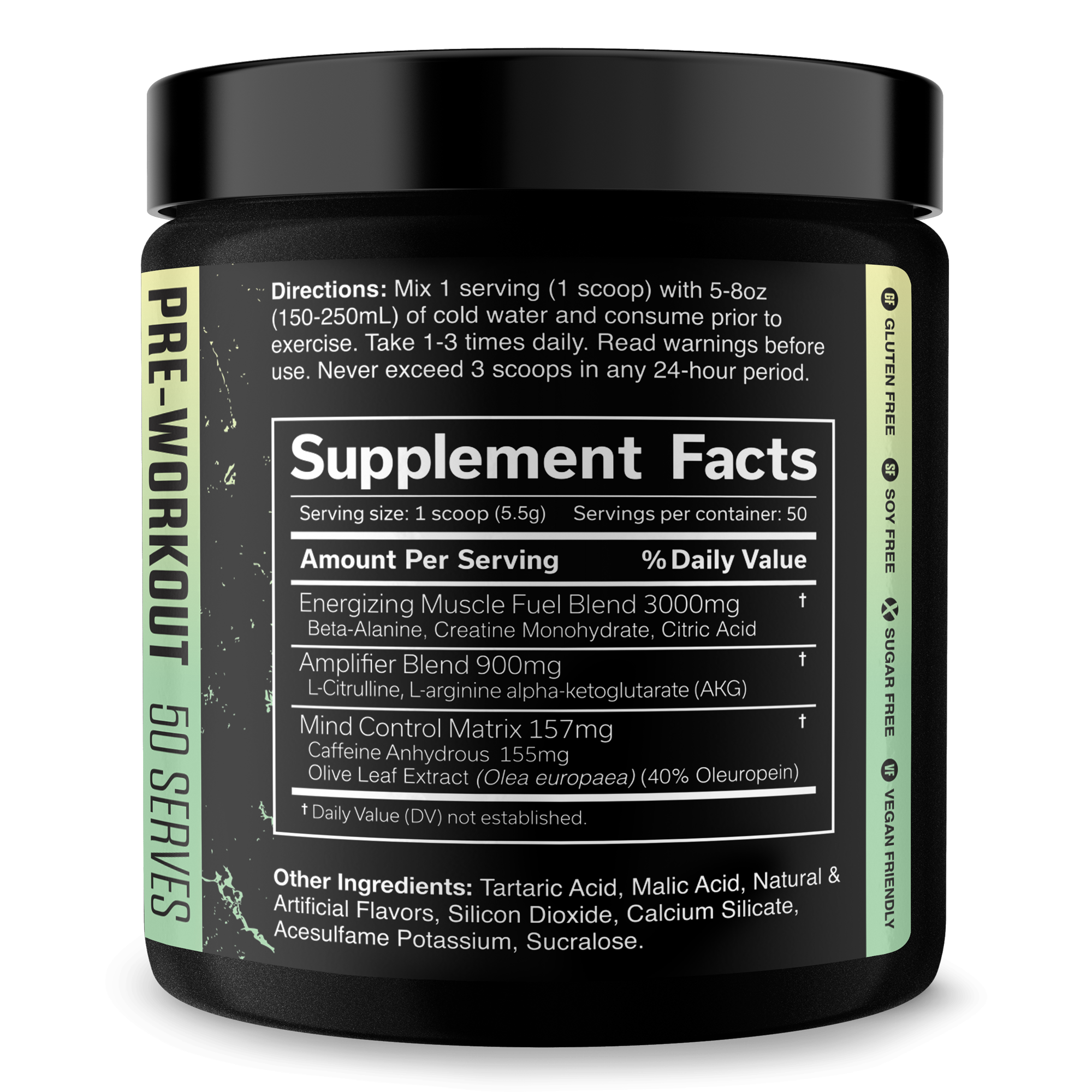 Pre Workout Energy Focus Performance Gym Supplement
