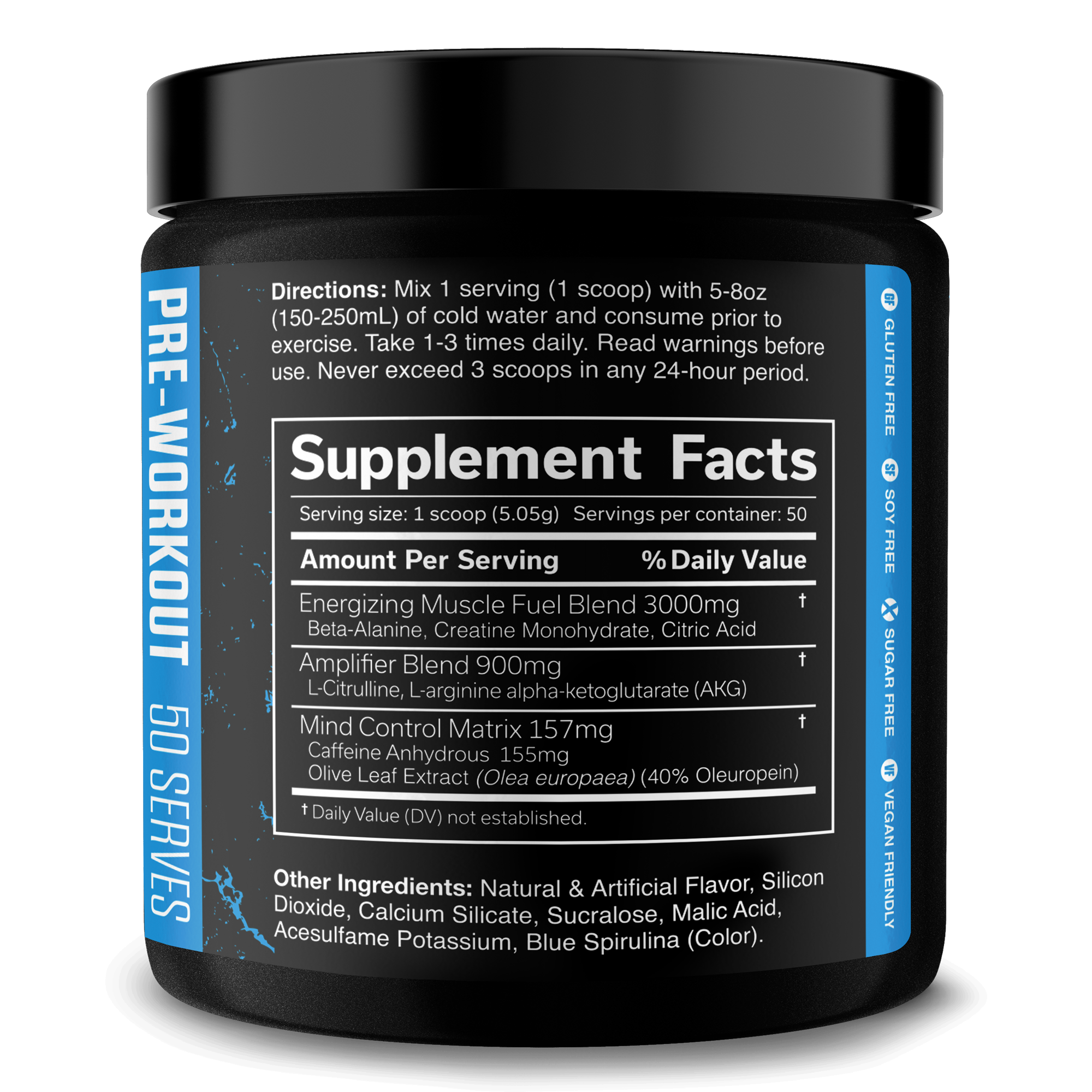 Pre Workout Energy Focus Performance Gym Supplement