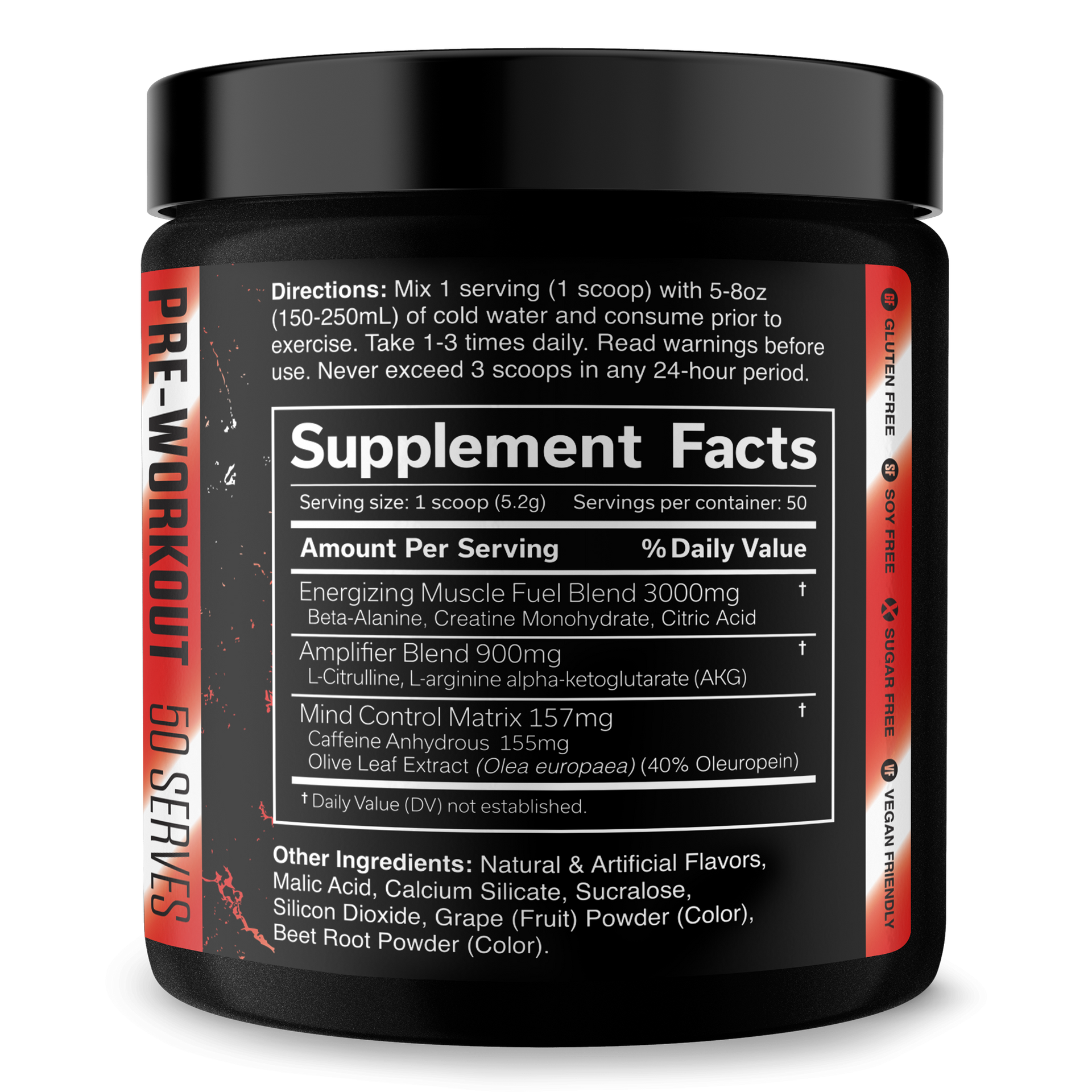 Pre Workout Energy Focus Performance Gym Supplement