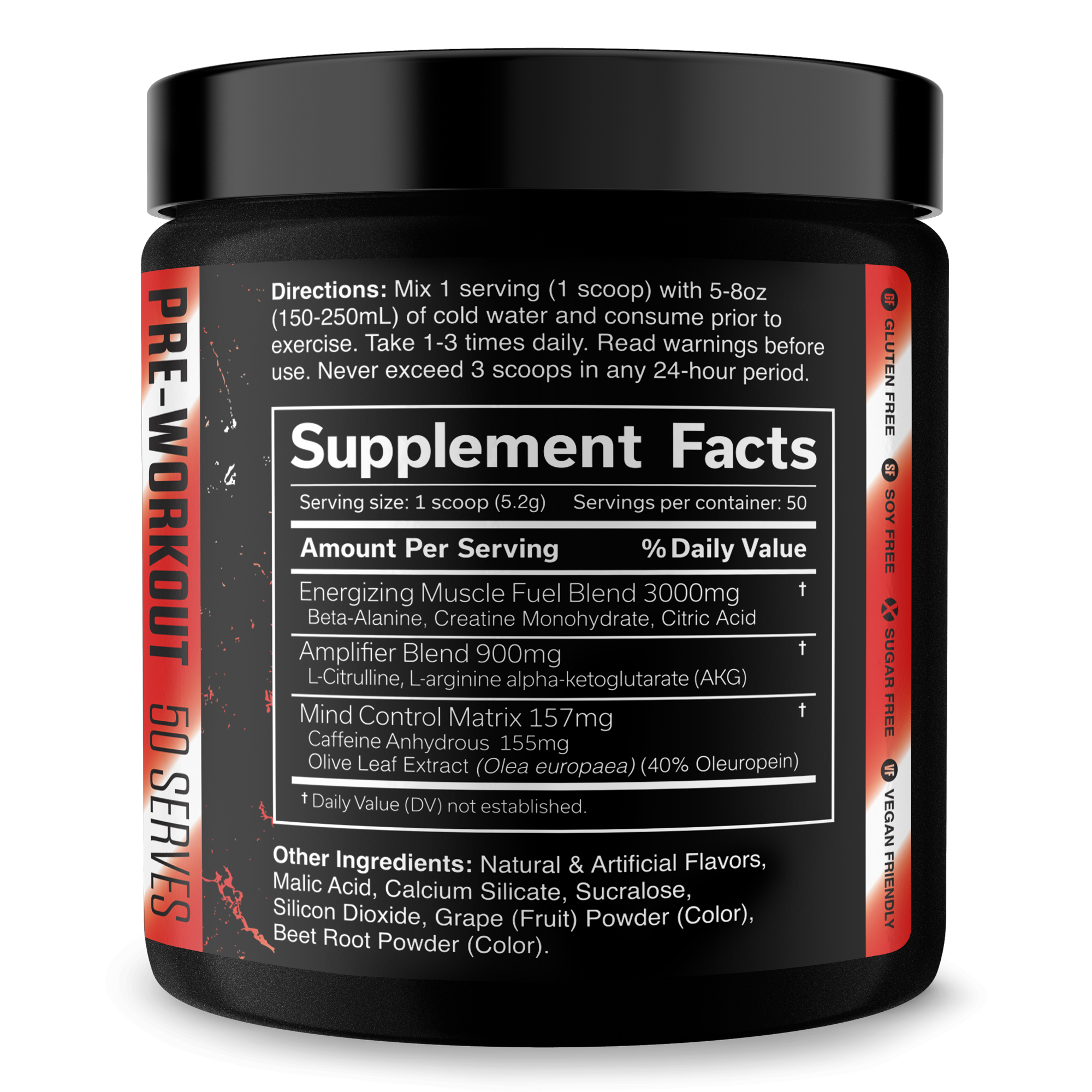 Pre Workout Energy Focus Performance Gym Supplement