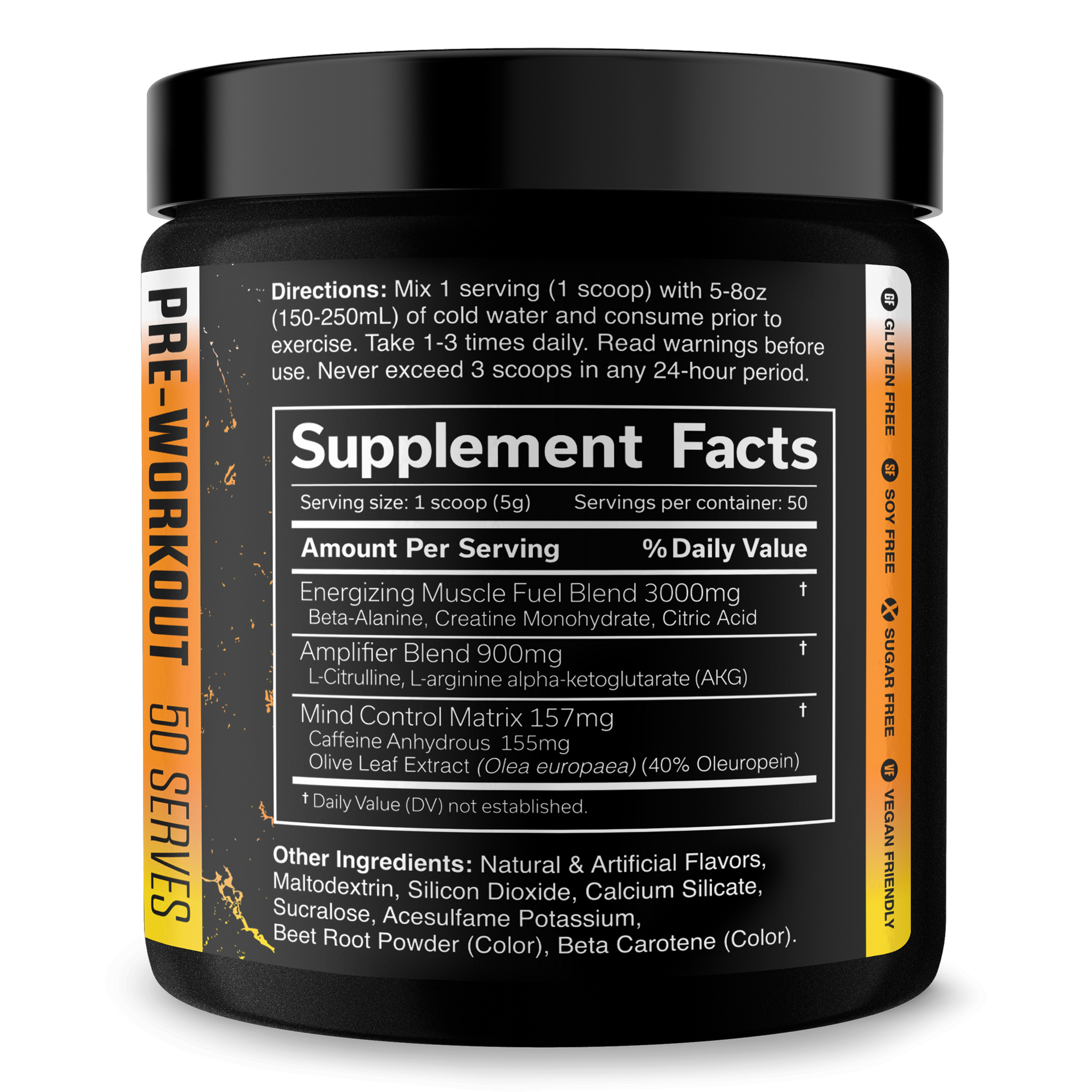 Pre Workout Energy Focus Performance Gym Supplement