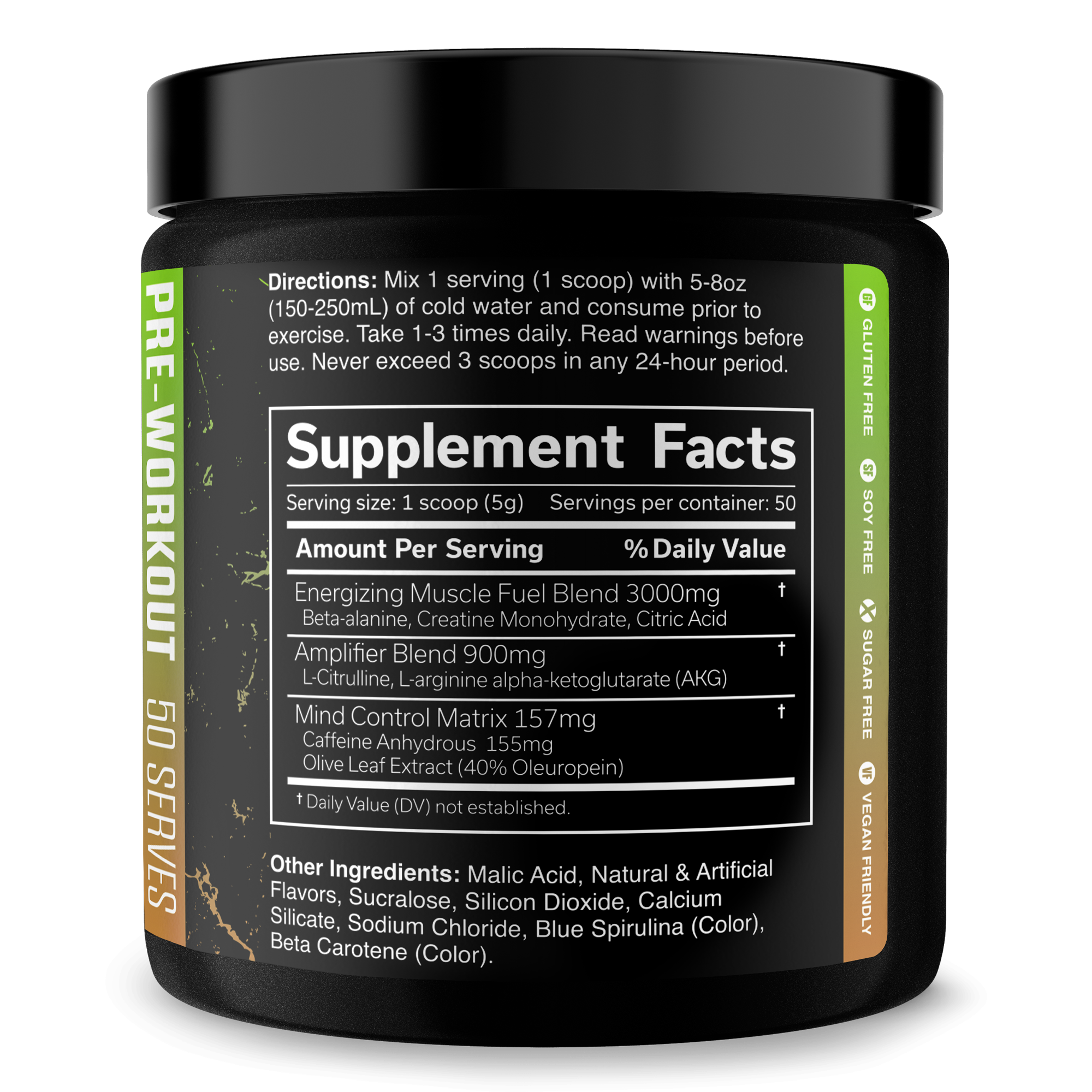 Pre Workout Energy Focus Performance Gym Supplement