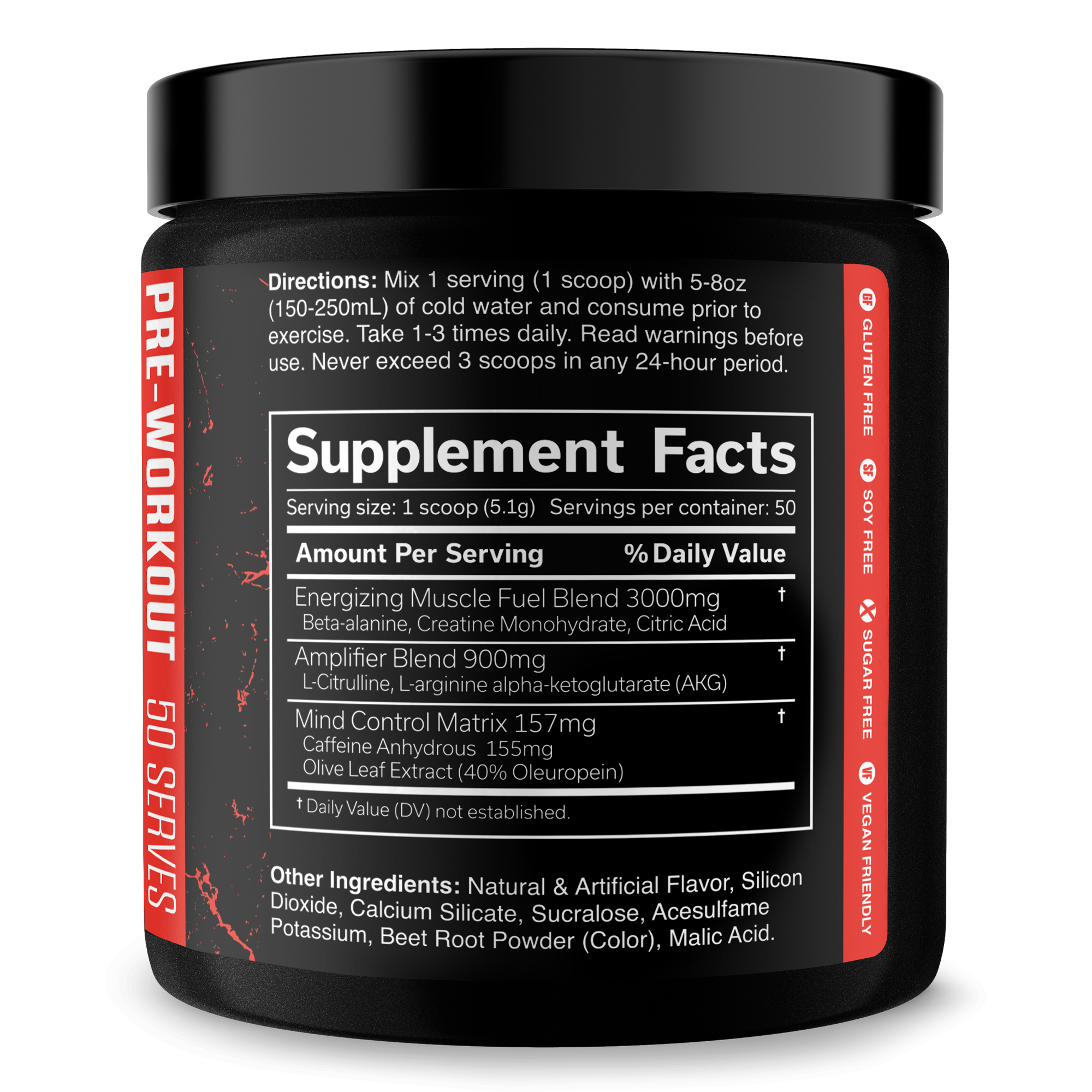 Pre Workout Energy Focus Performance Gym Supplement