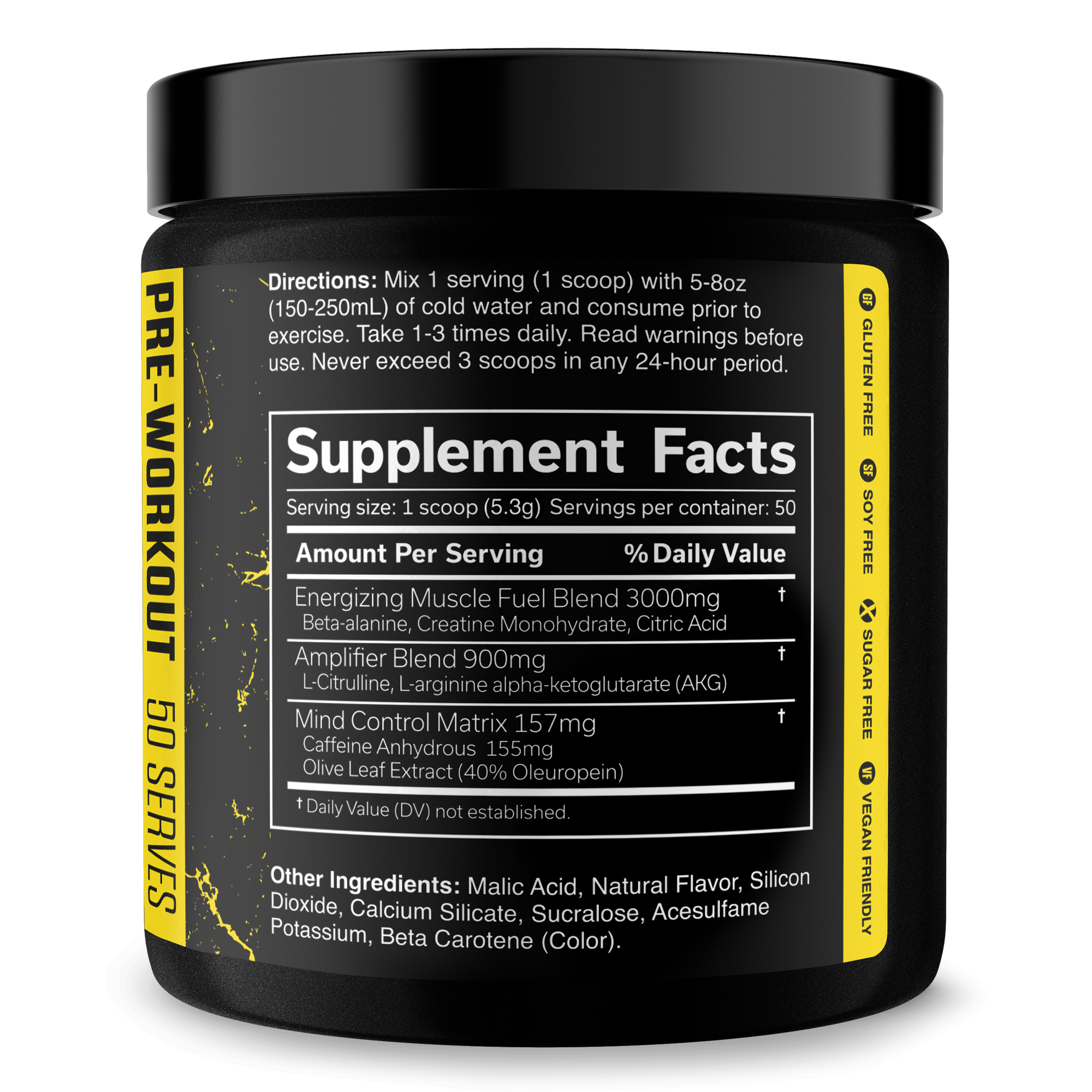 Pre Workout Energy Focus Performance Gym Supplement