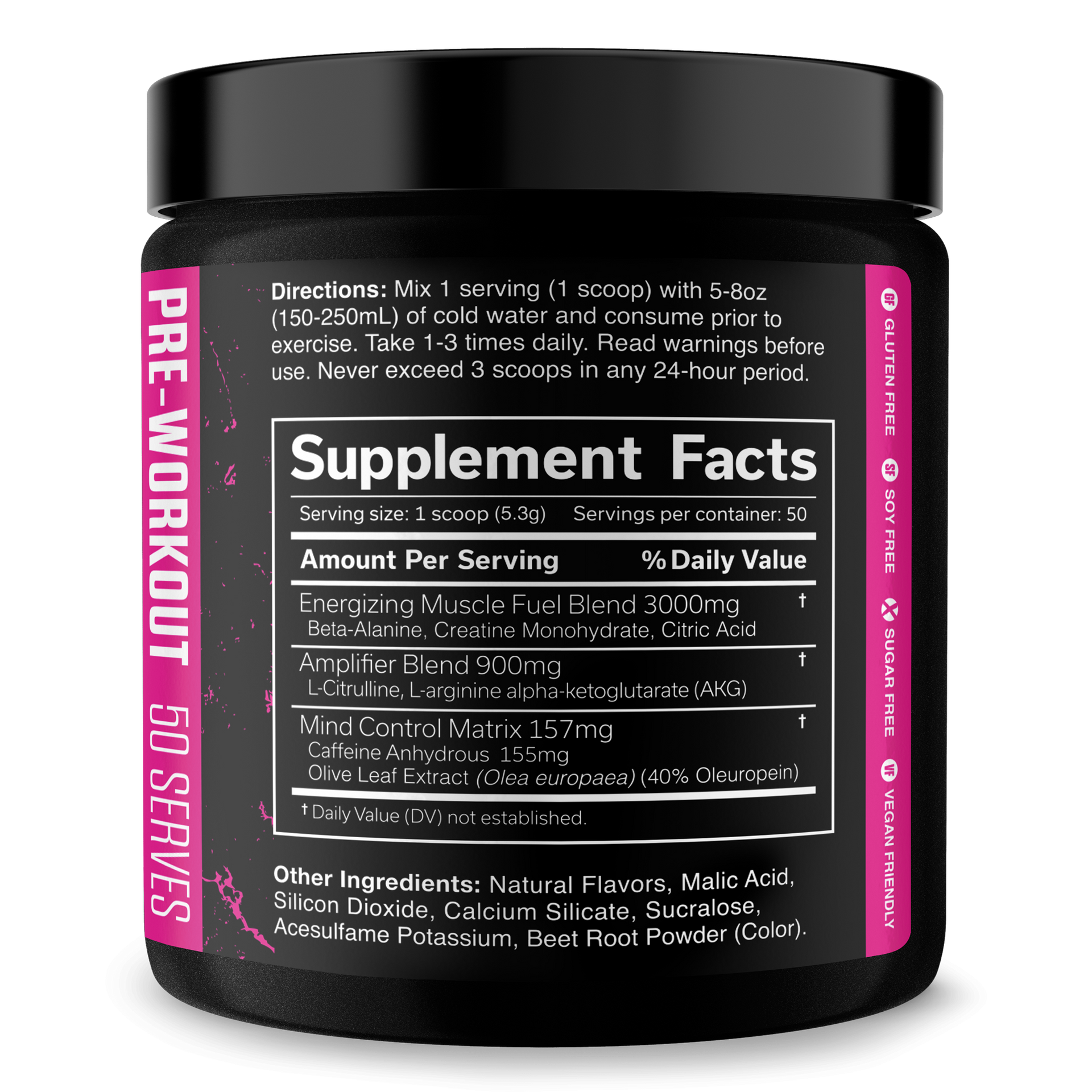 Pre Workout Energy Focus Performance Gym Supplement