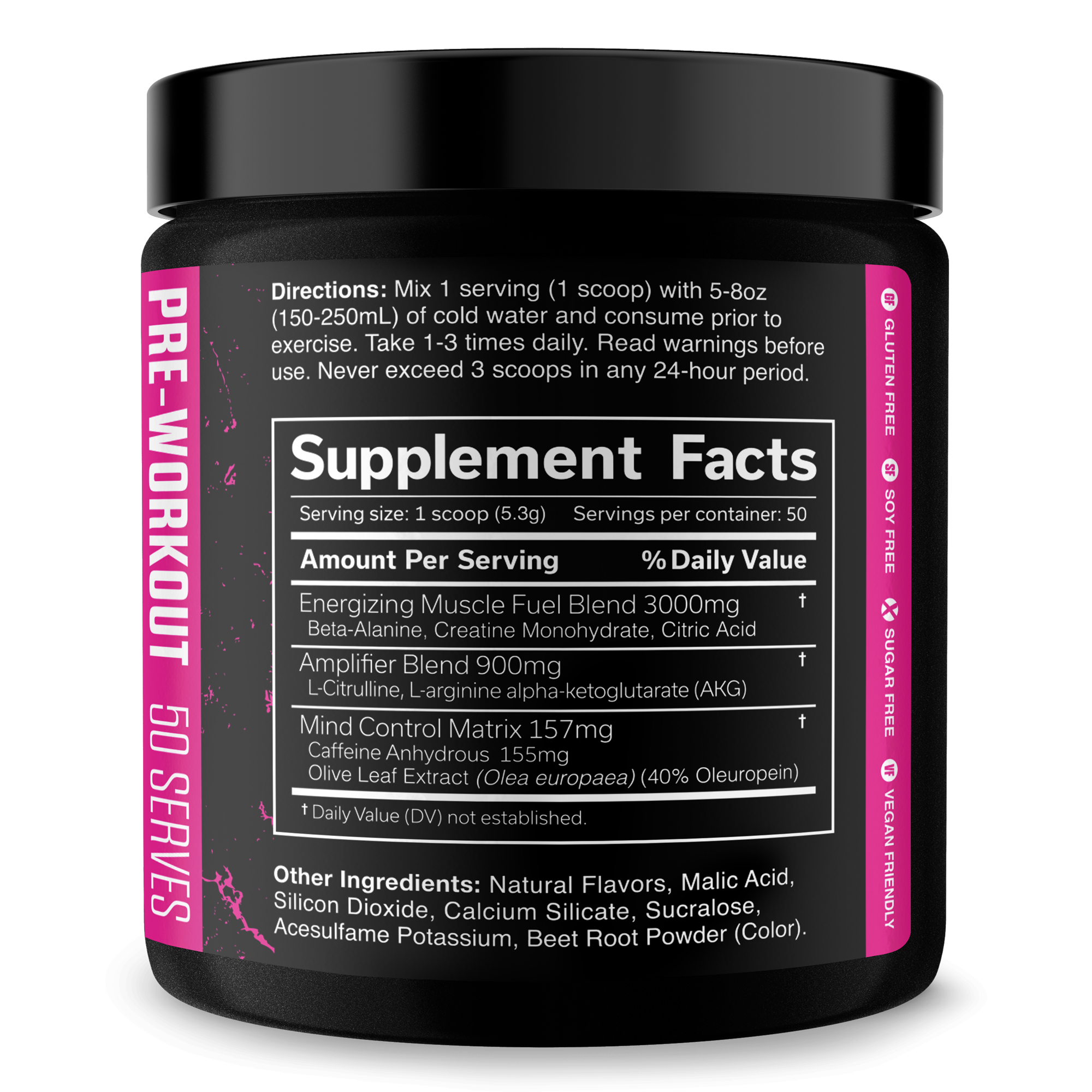 Pre Workout Energy Focus Performance Gym Supplement