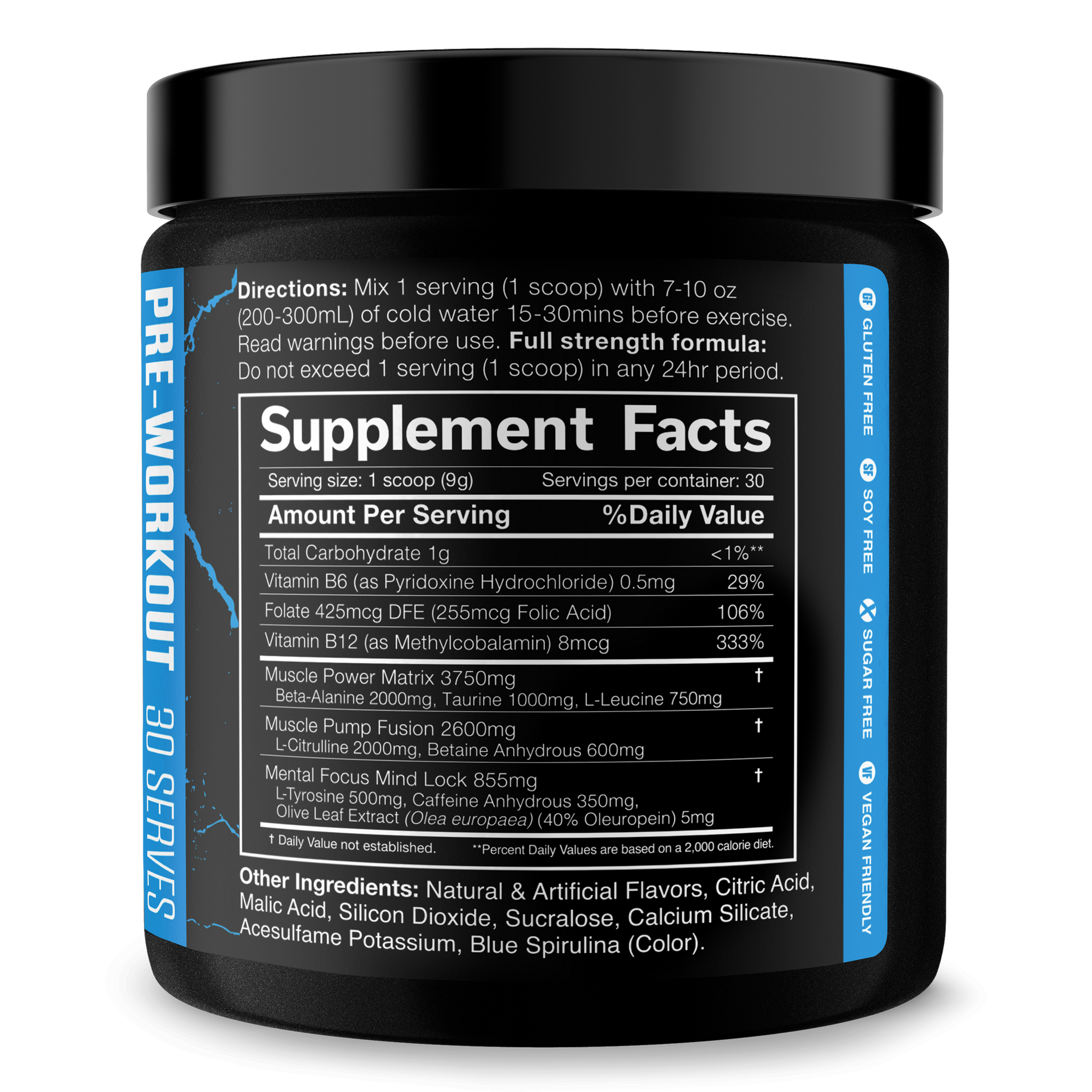 Pre Workout Energy Focus Gym Performance Supplement