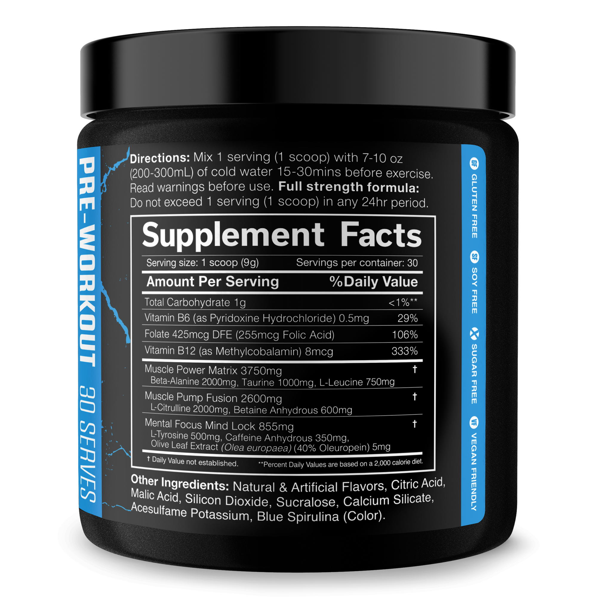 Pre Workout Energy Focus Gym Performance Supplement