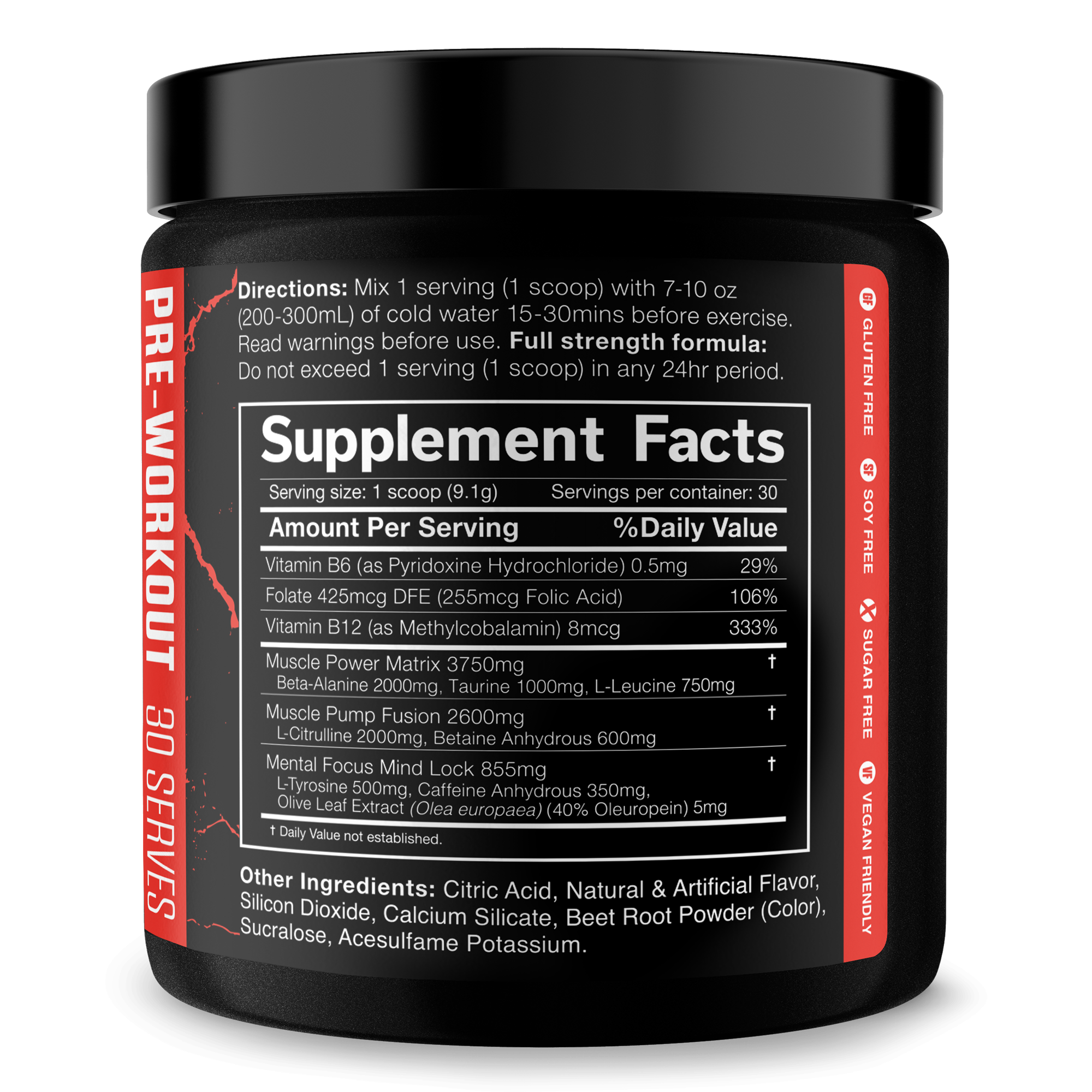 Pre Workout Energy Focus Gym Performance Supplement