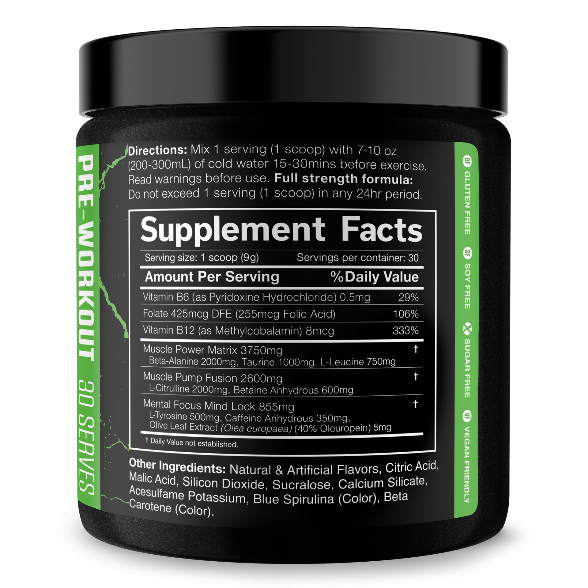 Pre Workout Energy Focus Gym Performance Supplement