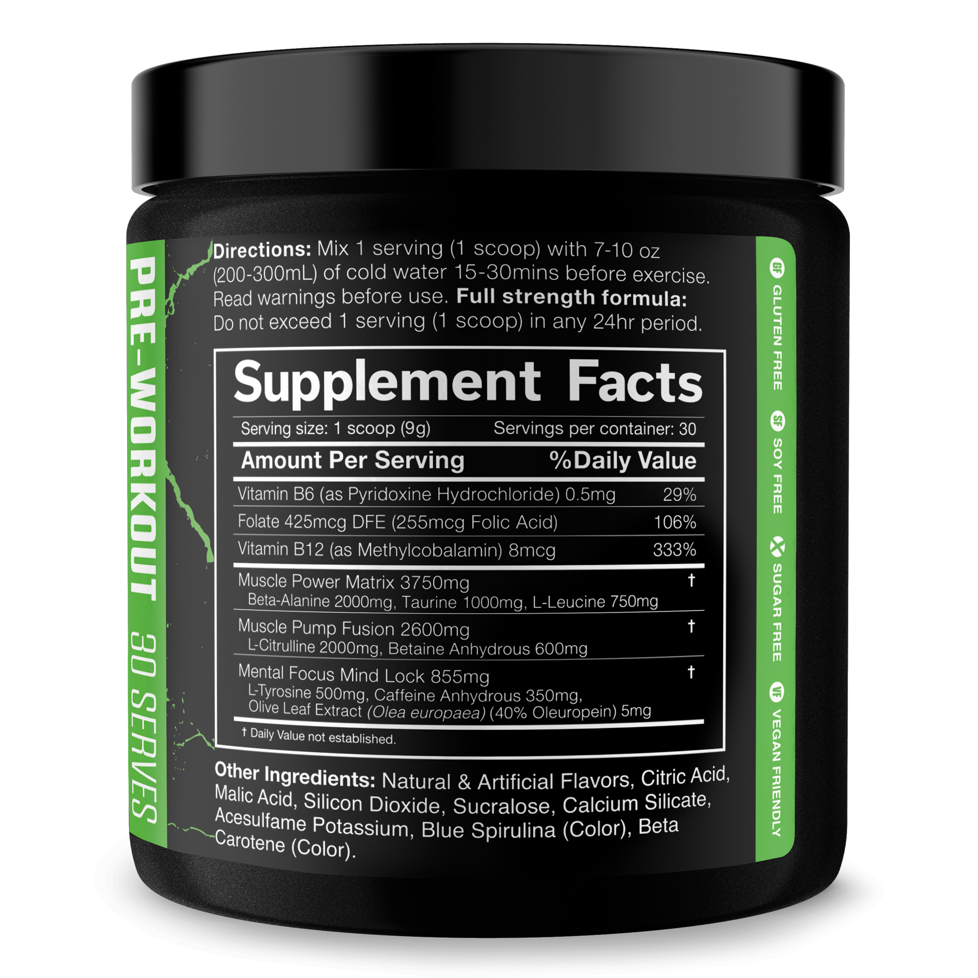 Pre Workout Energy Focus Gym Performance Supplement