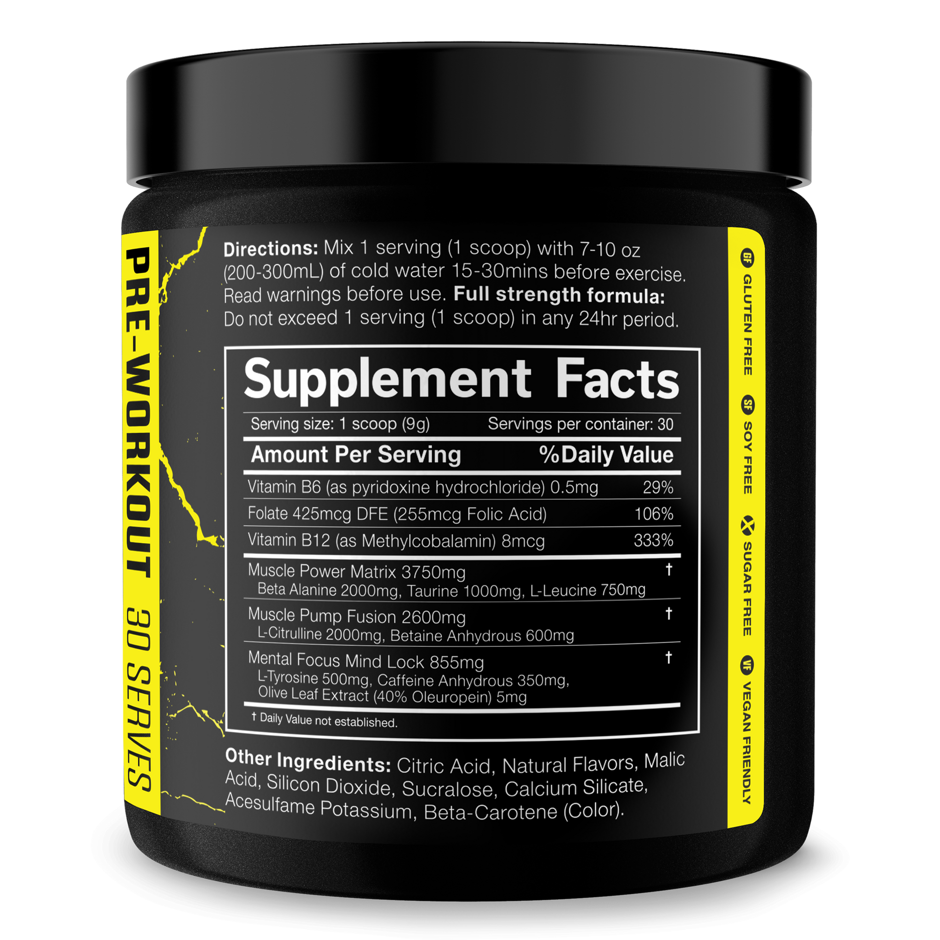 Pre Workout Energy Focus Gym Performance Supplement