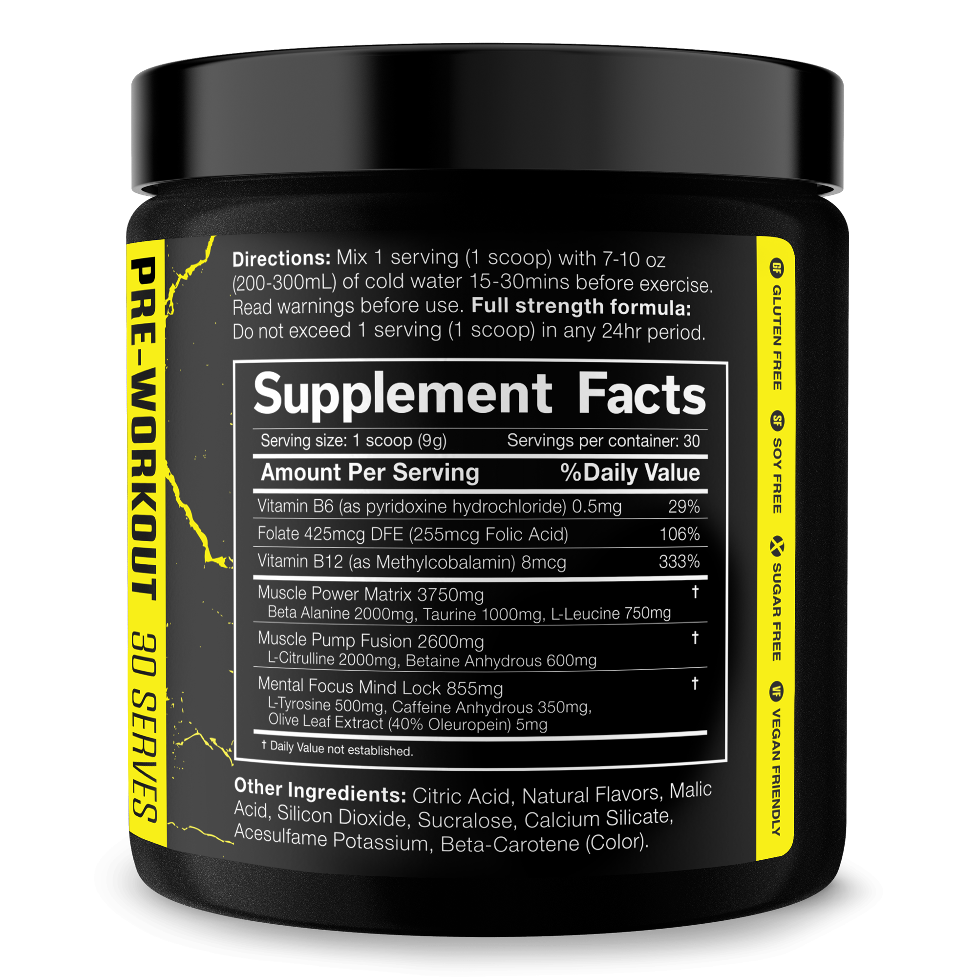 Pre Workout Energy Focus Gym Performance Supplement