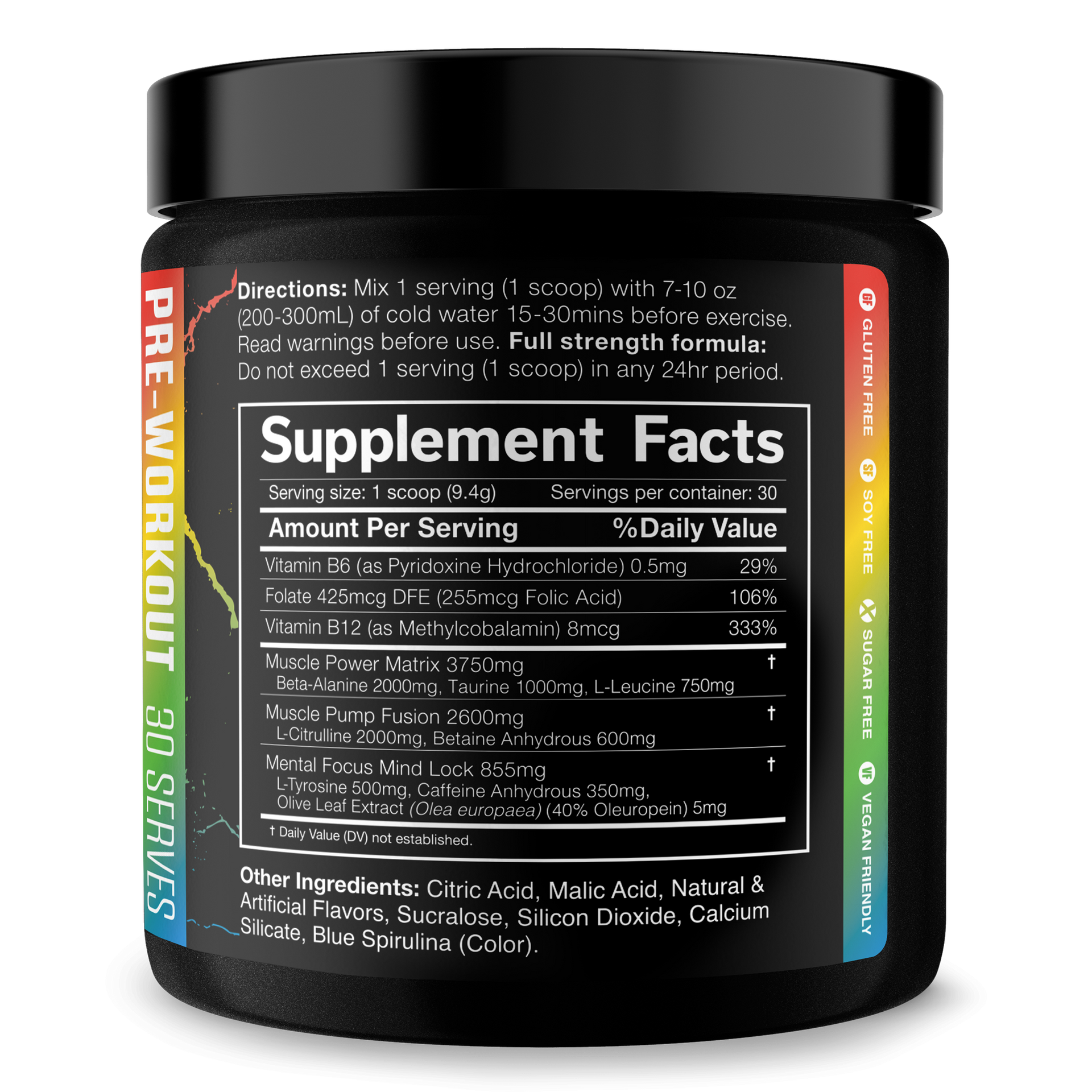 Pre Workout Energy Focus Gym Performance Supplement