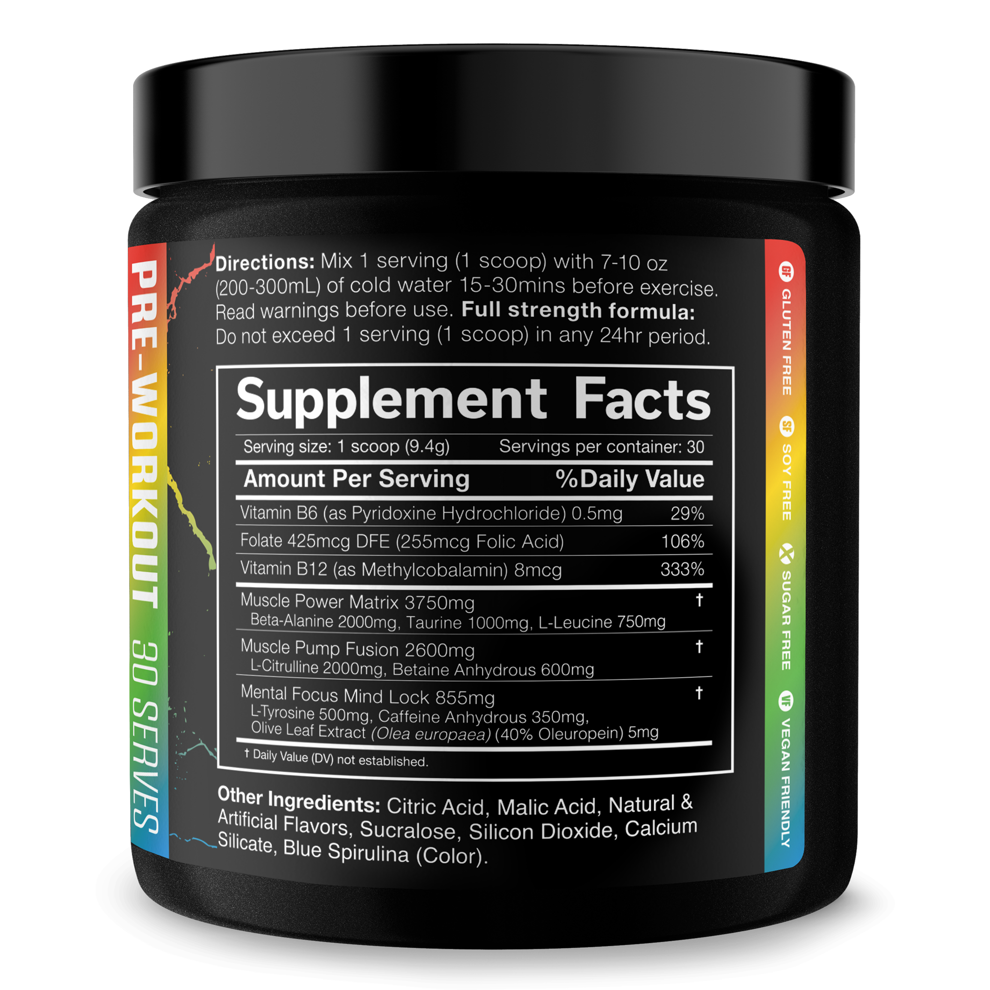 Pre Workout Energy Focus Gym Performance Supplement