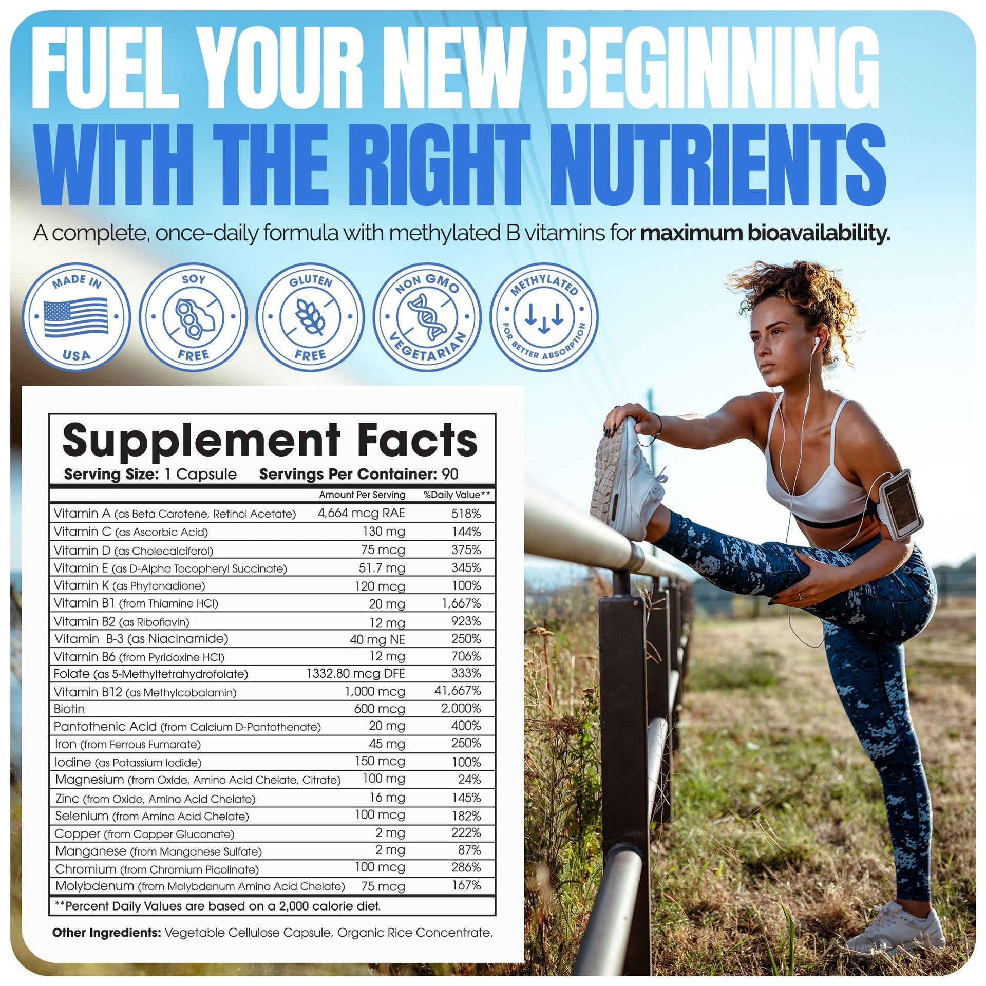 Methylated Bariatric Multivitamins with 45mg Iron 1 capsule a day