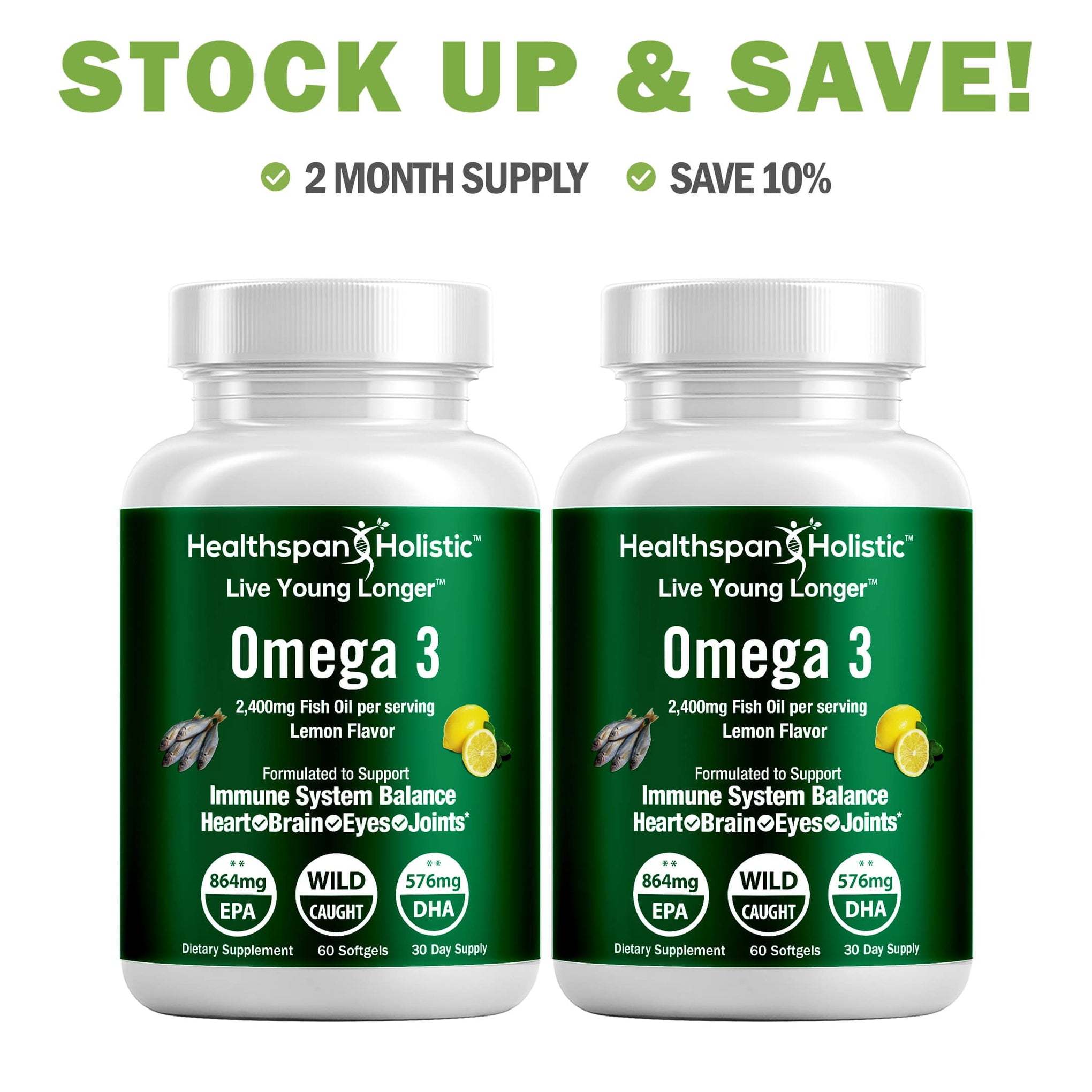 High Dose Omega 3 Fish Oil Supplement 60 Softgels
