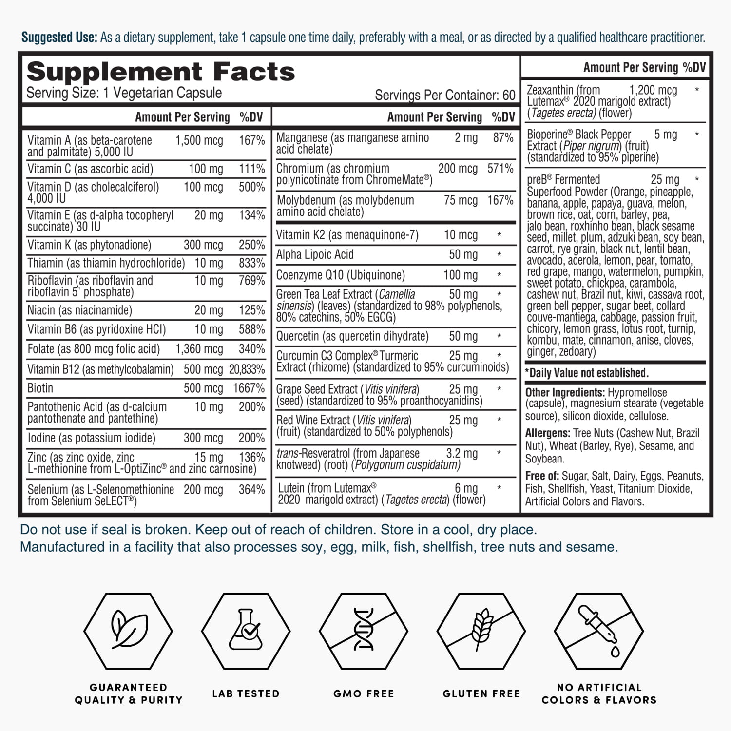 Gold One Daily Multivitamin Complete Nutrition Support
