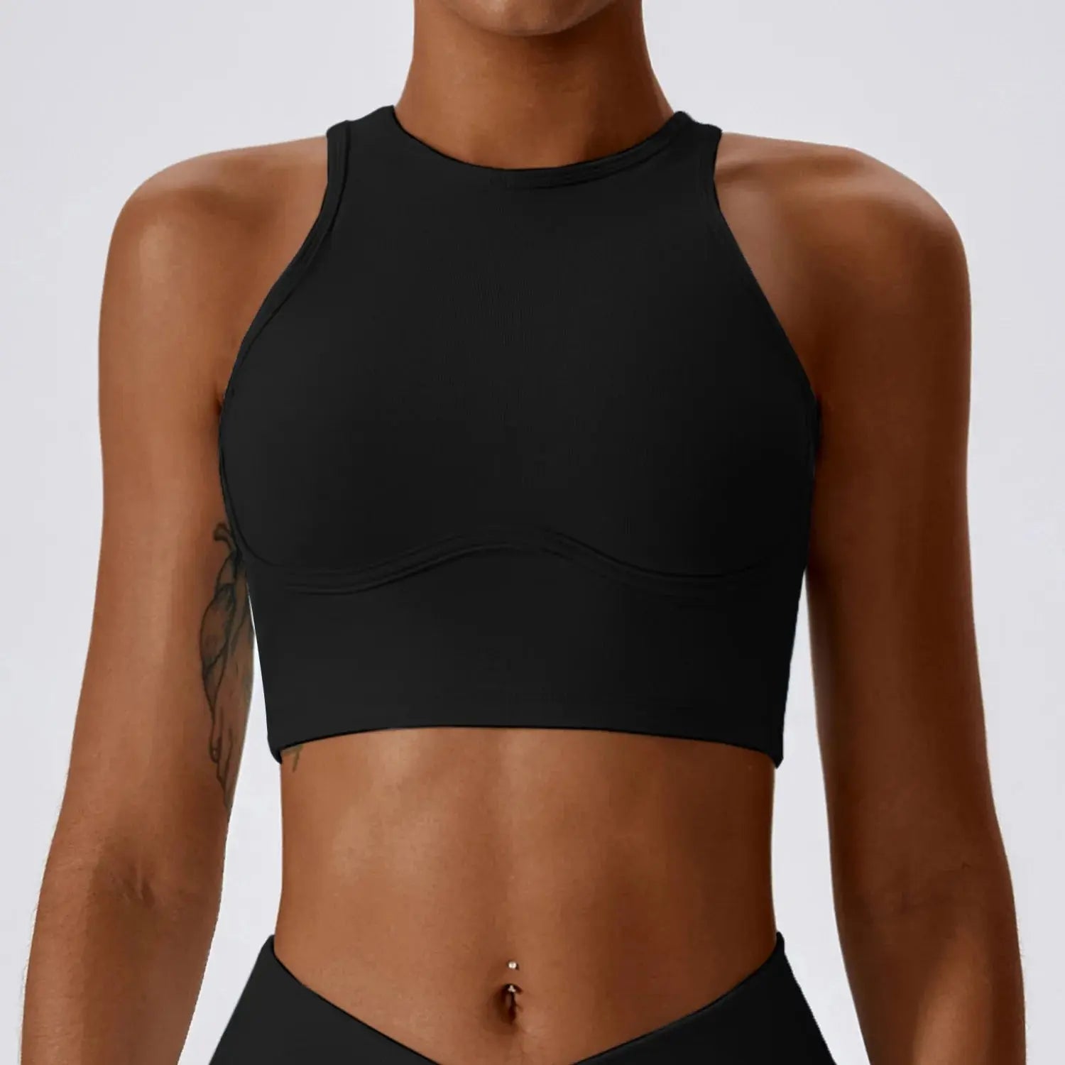 Women’s Gathered Push Up Fitness Top Support Workout Sportswear