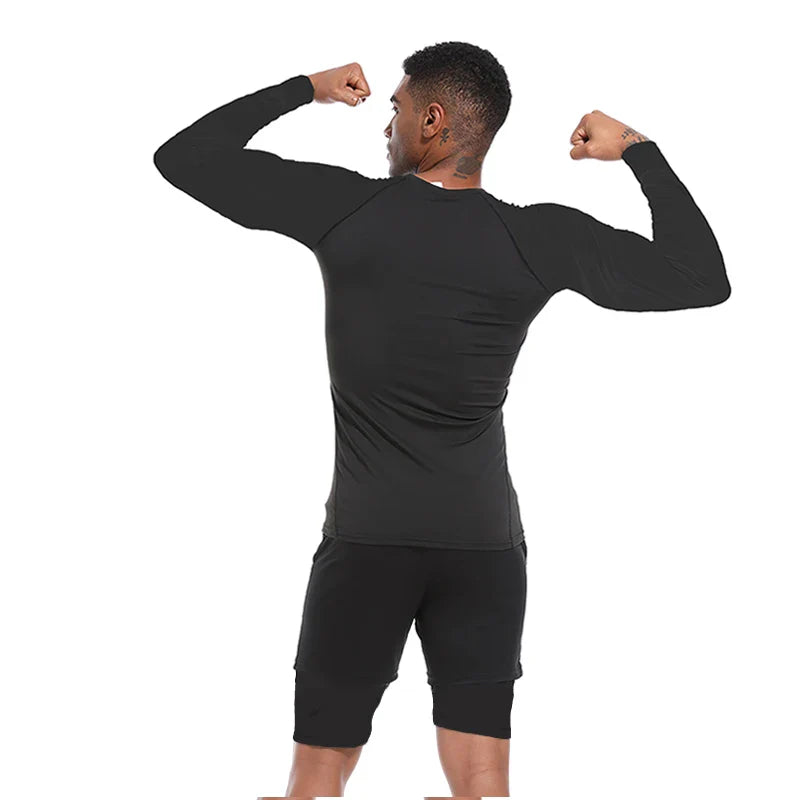 Men’s Spring Autumn Long Sleeve Fitness Training Casual Sports Tee