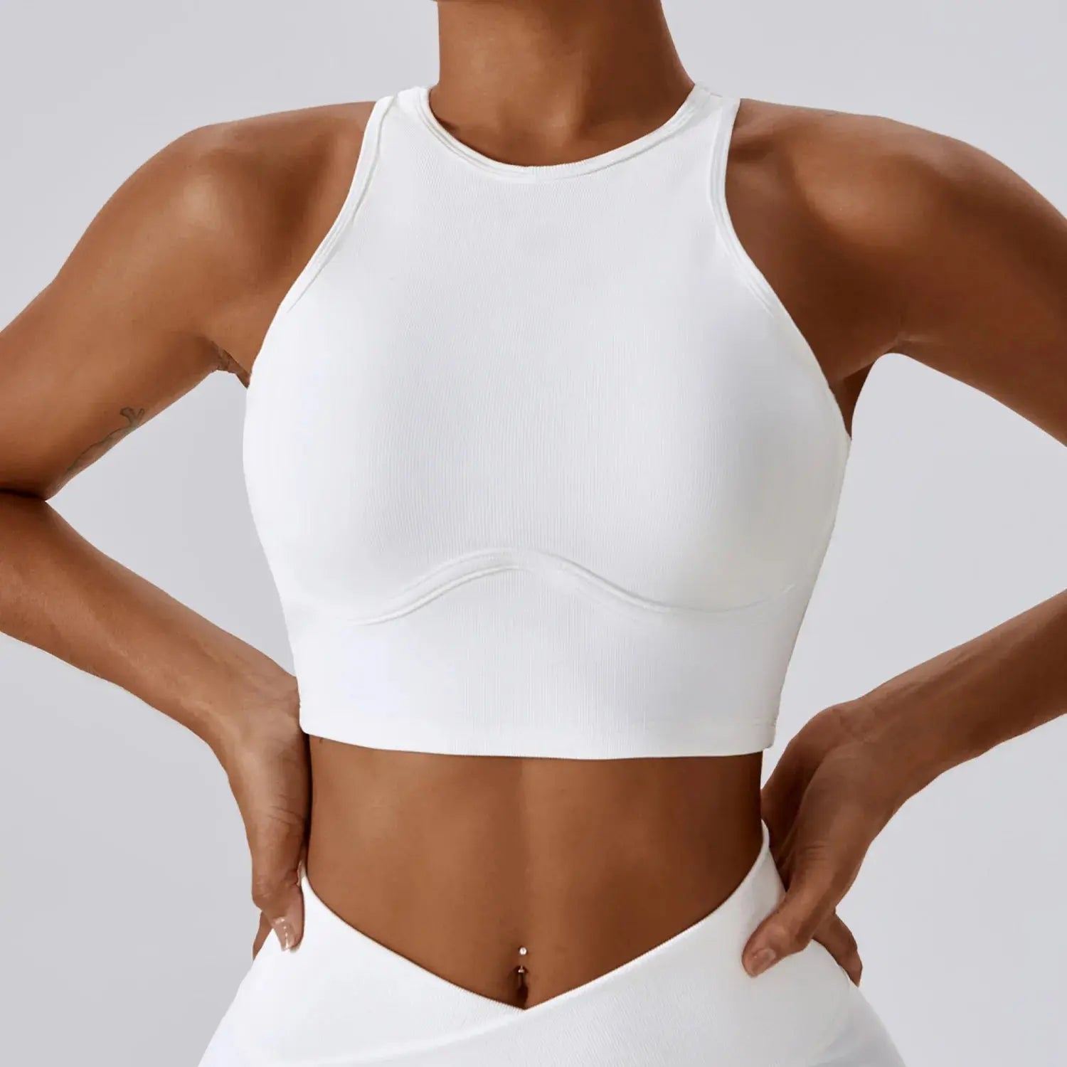 Women’s Gathered Push Up Fitness Top Support Workout Sportswear