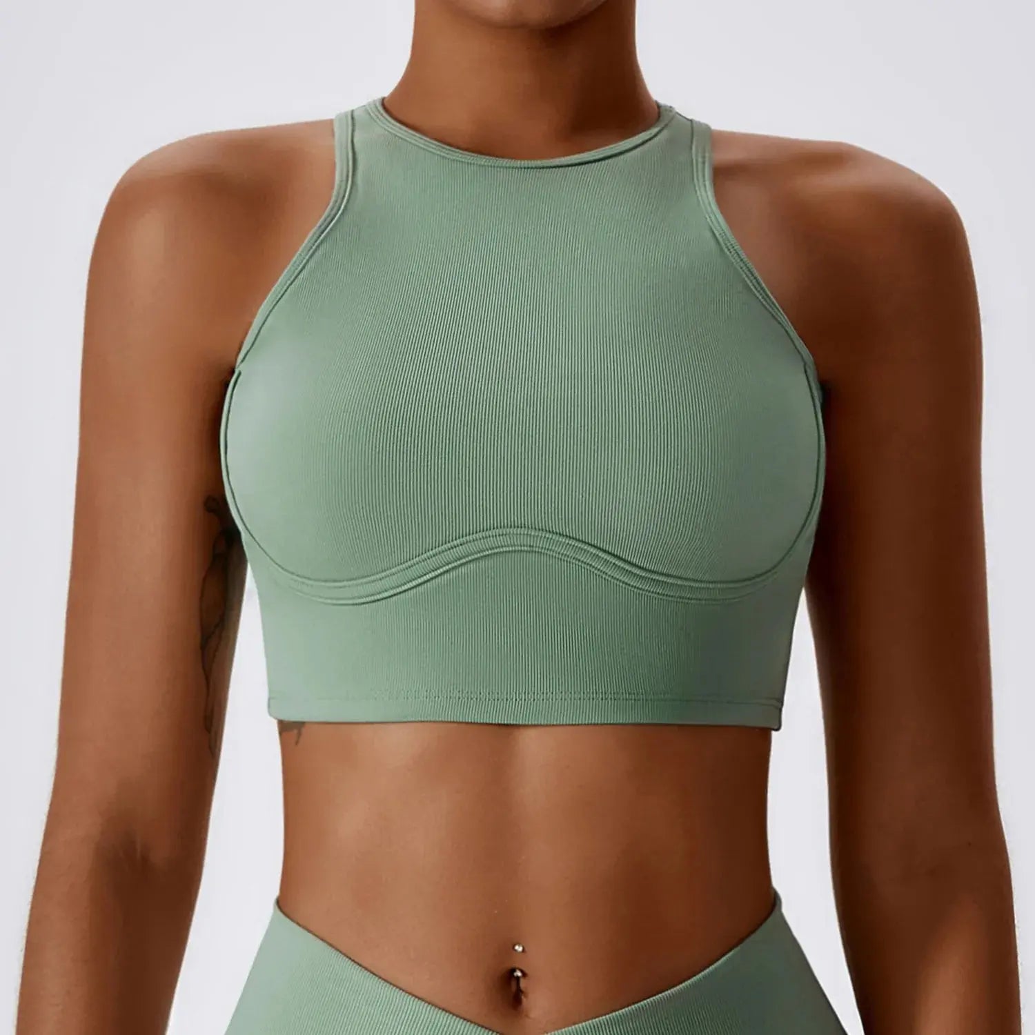 Women’s Gathered Push Up Fitness Top Support Workout Sportswear