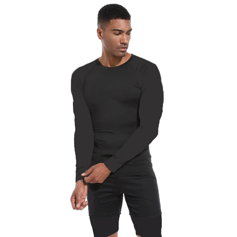 Men’s Spring Autumn Long Sleeve Fitness Training Casual Sports Tee