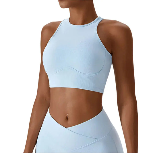Women’s Gathered Push Up Fitness Top Support Workout Sportswear